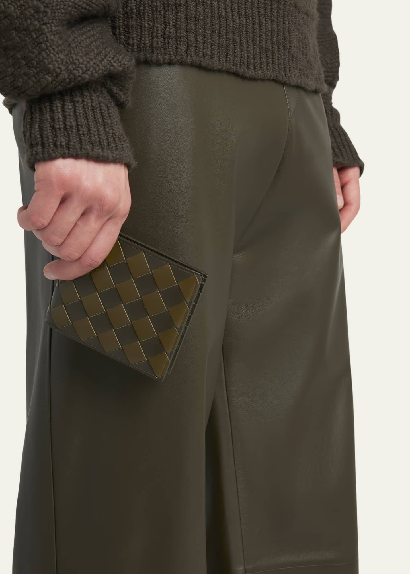 Bottega Veneta Men's Bicolor Intrecciato Bifold Wallet Image 2 of 4