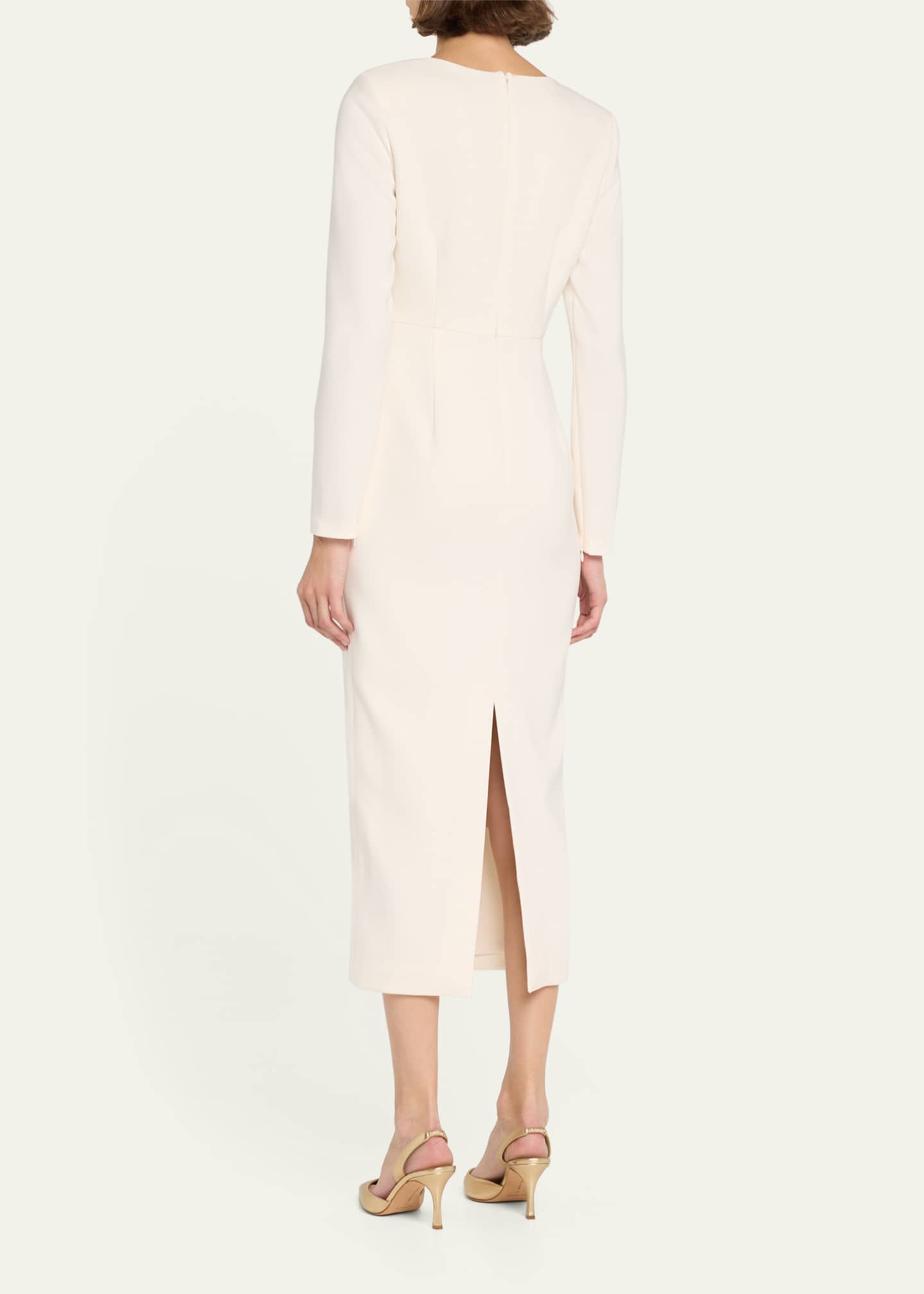 Roland Mouret Buckle Crepe Midi Dress Image 3 of 5