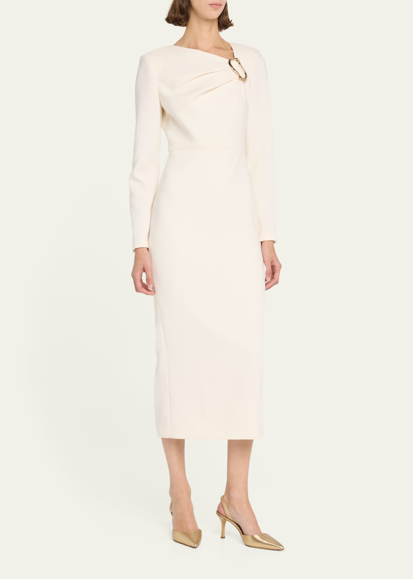 Roland Mouret Buckle Crepe Midi Dress Image 4 of 5