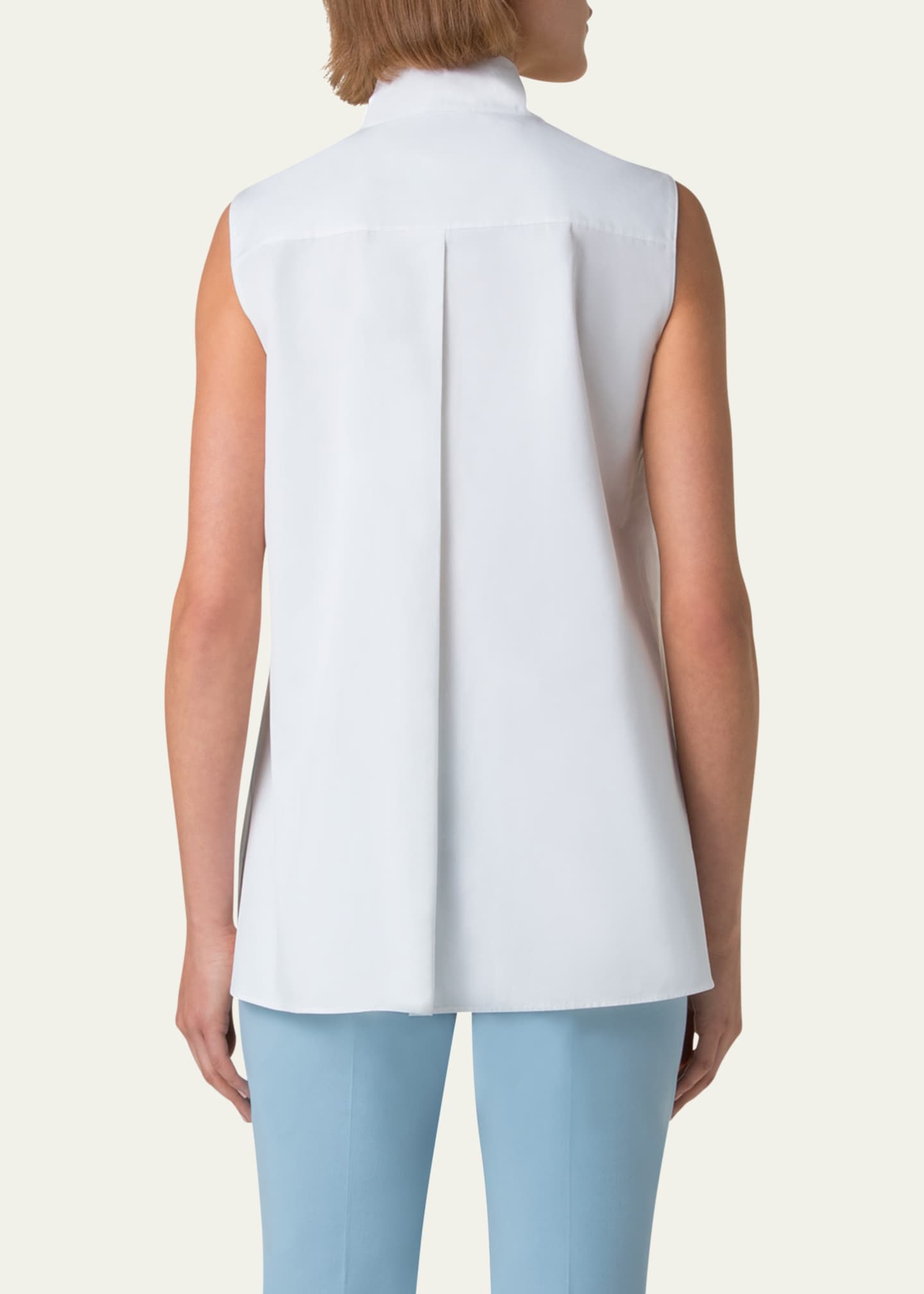 Akris punto Tie Knot Heavy Cotton Poplin Blouse Image 3 of 5