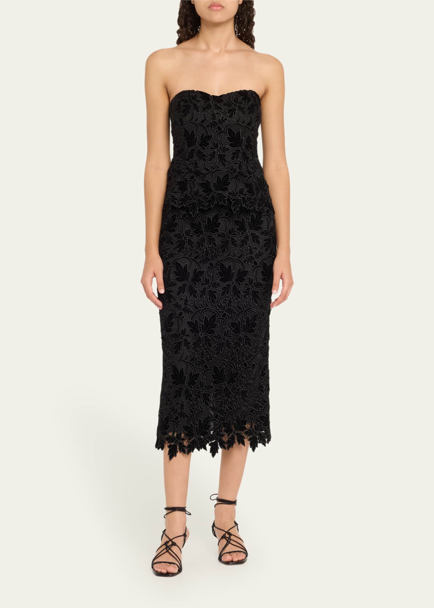 Cara Cara Martin Strapless Velvet Lace Top Image 2 of 5