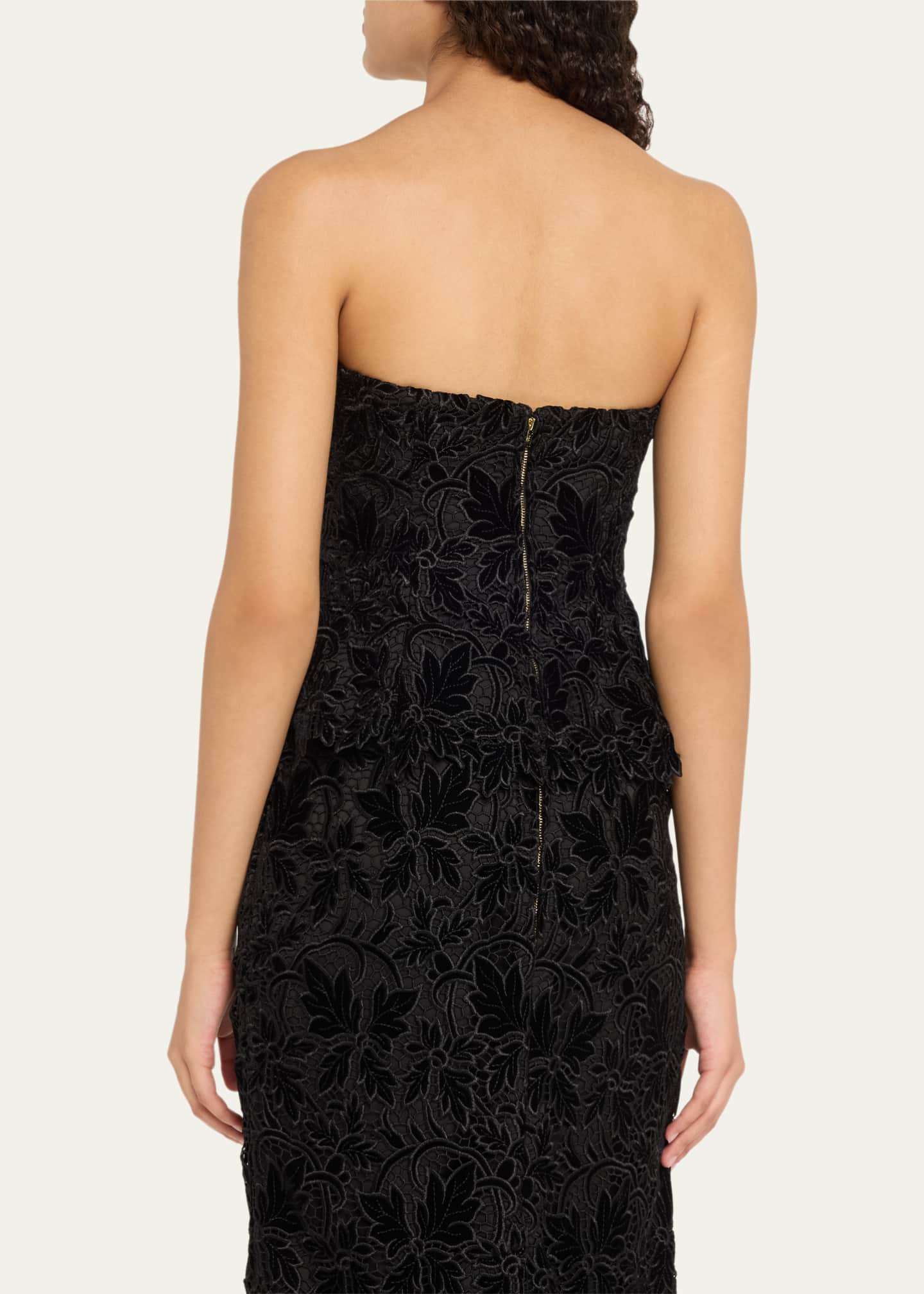 Cara Cara Martin Strapless Velvet Lace Top Image 3 of 5