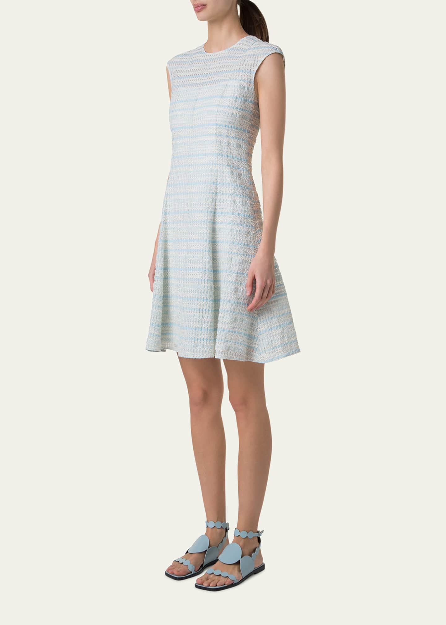 Akris punto Tweed Fit-Flare Mini Dress Image 2 of 4