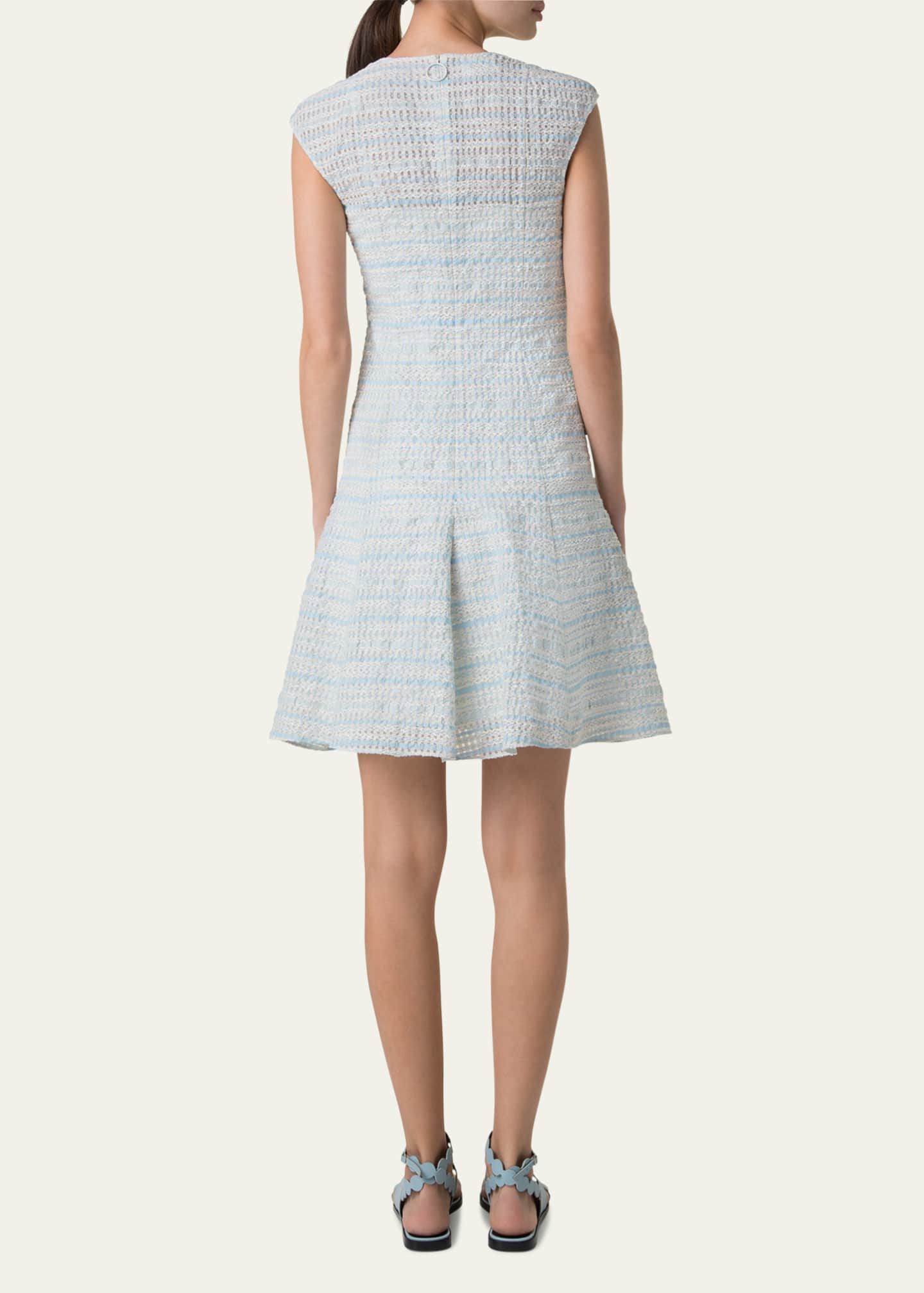Akris punto Tweed Fit-Flare Mini Dress Image 3 of 4