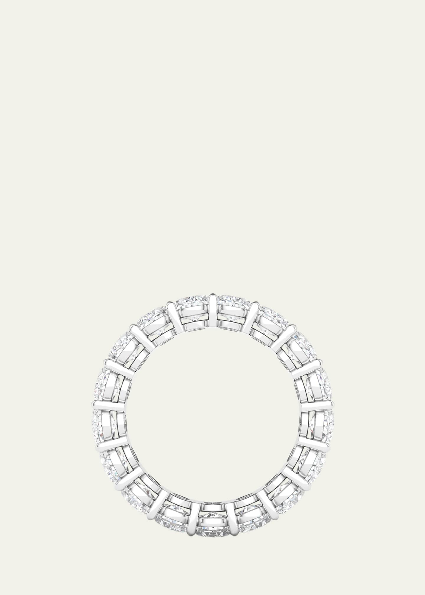 HauteCarat 18K Oval Cut Lab Grown Diamond Eternity Band, 7.5tcw Image 3 of 4