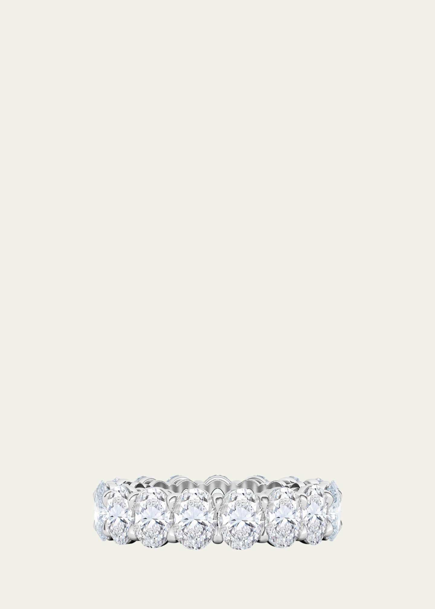 HauteCarat 18K Oval Cut Lab Grown Diamond Eternity Band, 7.5tcw Image 1 of 4
