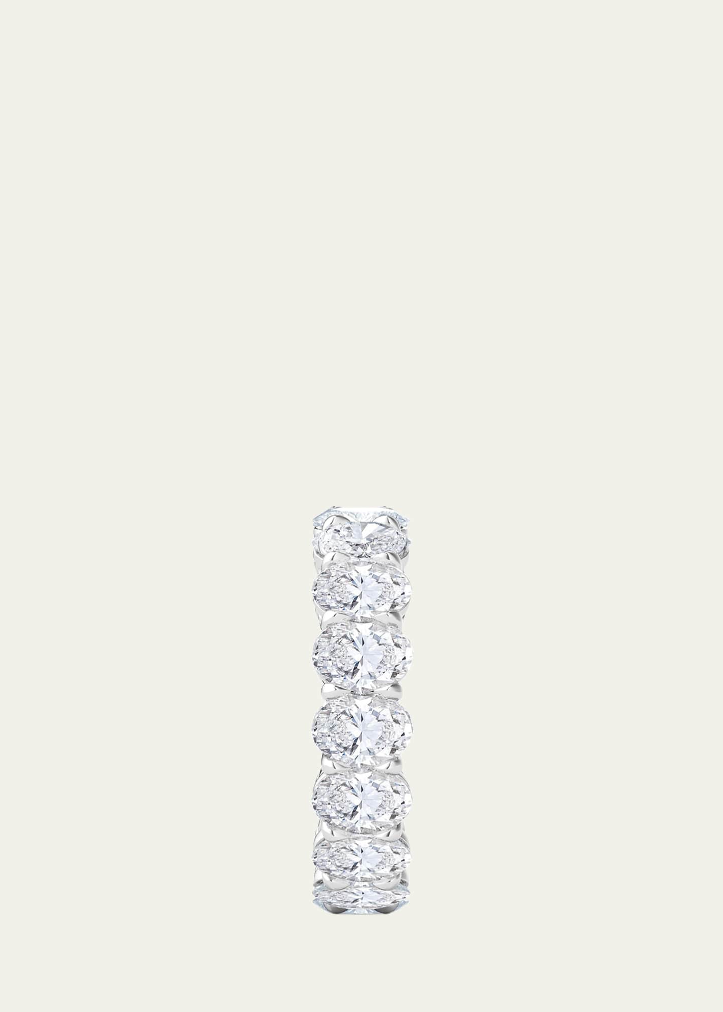 HauteCarat 18K Oval Cut Lab Grown Diamond Eternity Band, 7.5tcw Image 4 of 4
