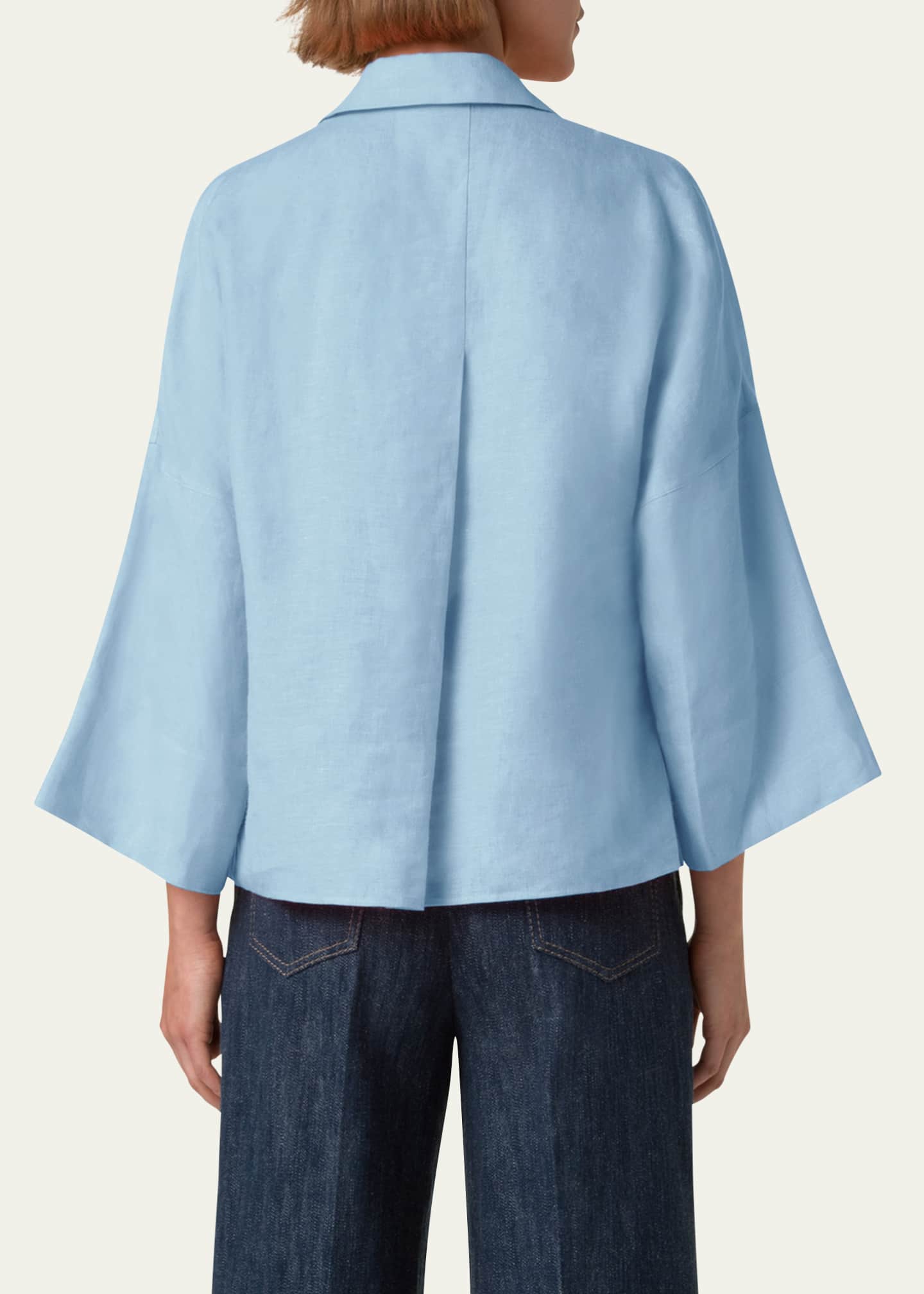 Akris punto Kimono Sleeve Poplin Blouse Image 3 of 5