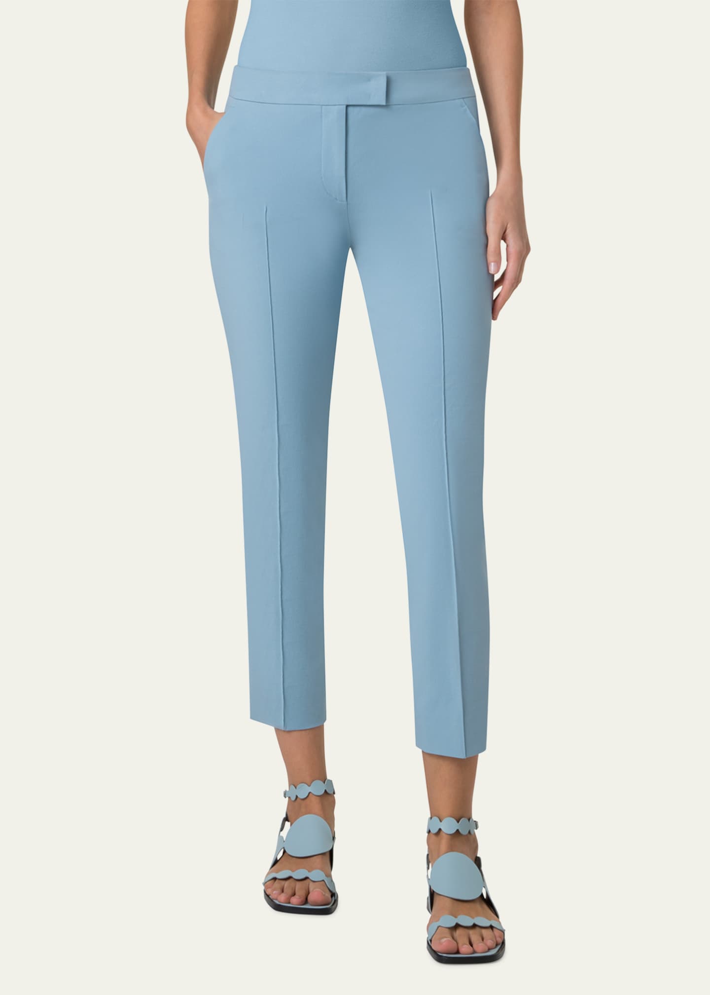 Akris punto Frankie Gabardine Cropped Pants Image 2 of 5