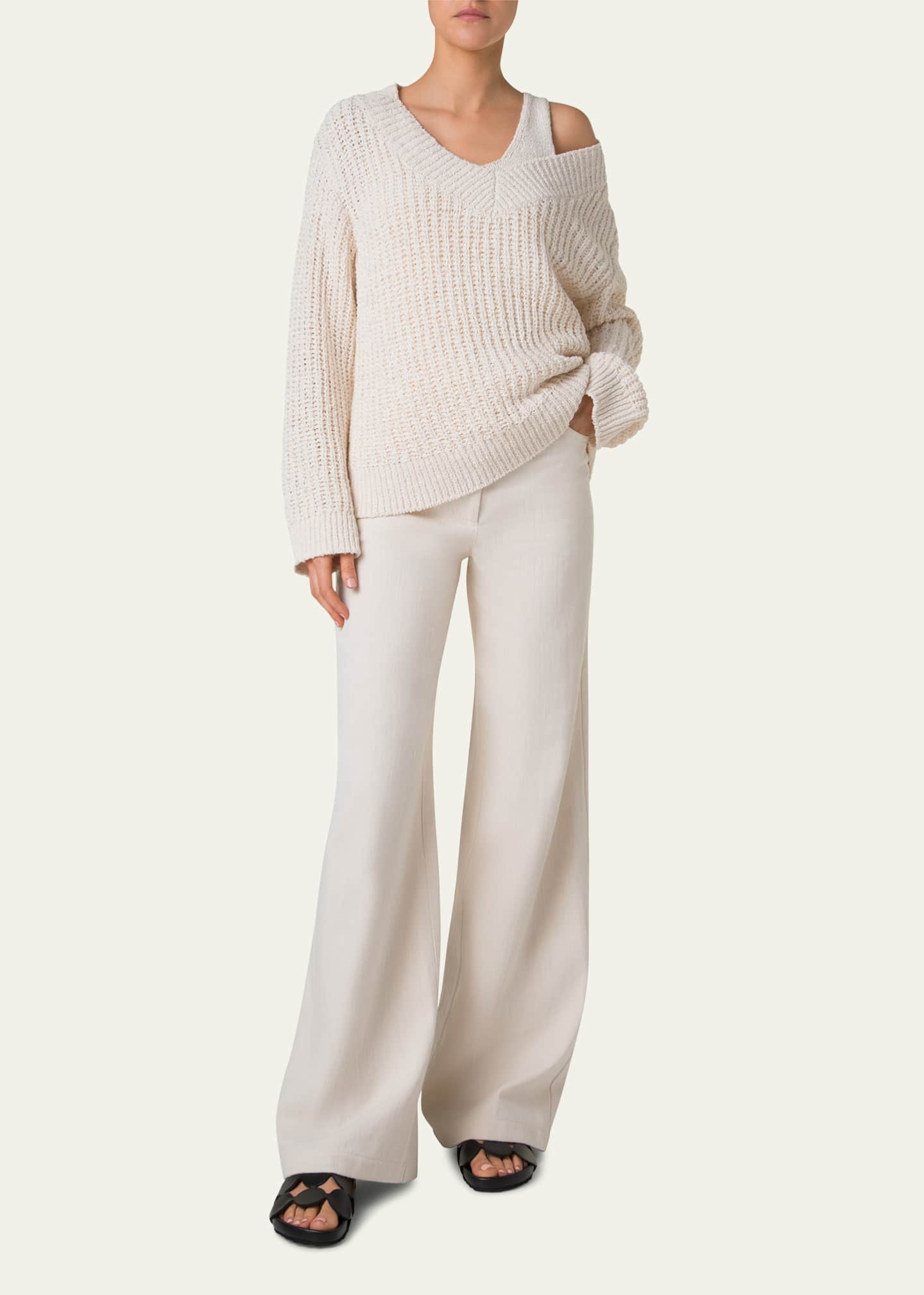 Akris punto Loose Summer Tweed Knit Sweater Image 2 of 5