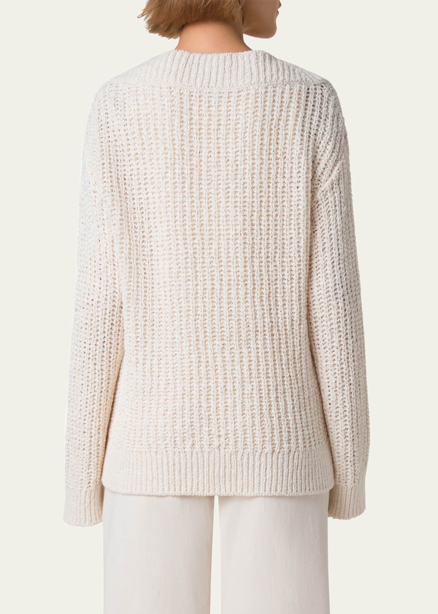 Akris punto Loose Summer Tweed Knit Sweater Image 3 of 5