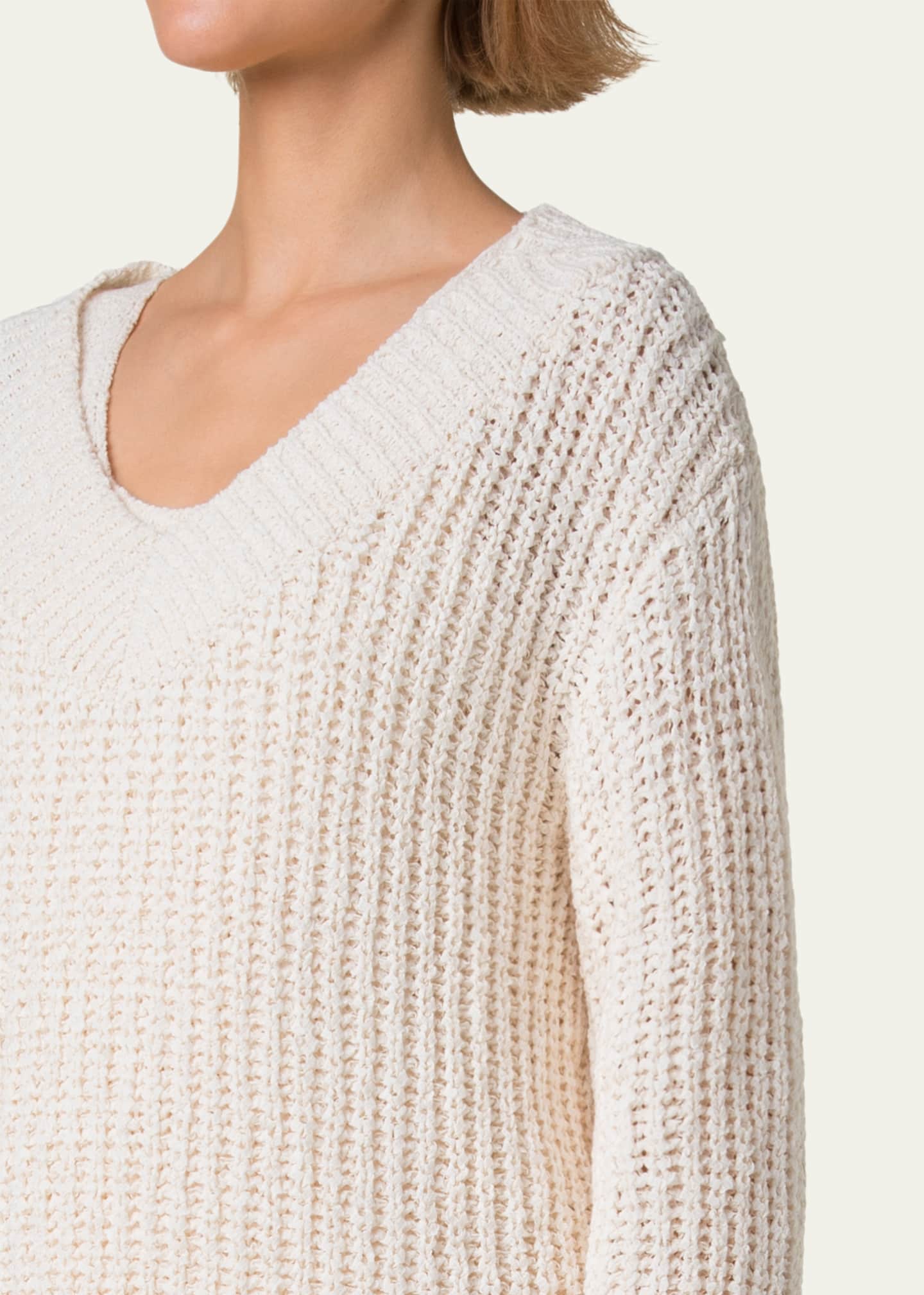 Akris punto Loose Summer Tweed Knit Sweater Image 5 of 5