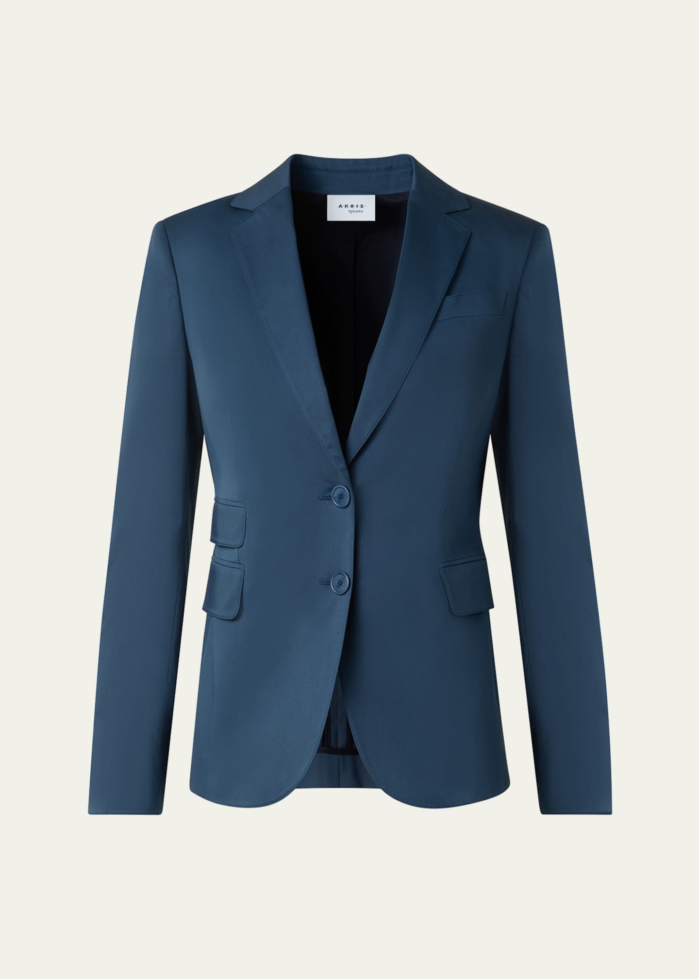 Akris punto Two-Button Washed Cotton Satin Blazer Image 1 of 5