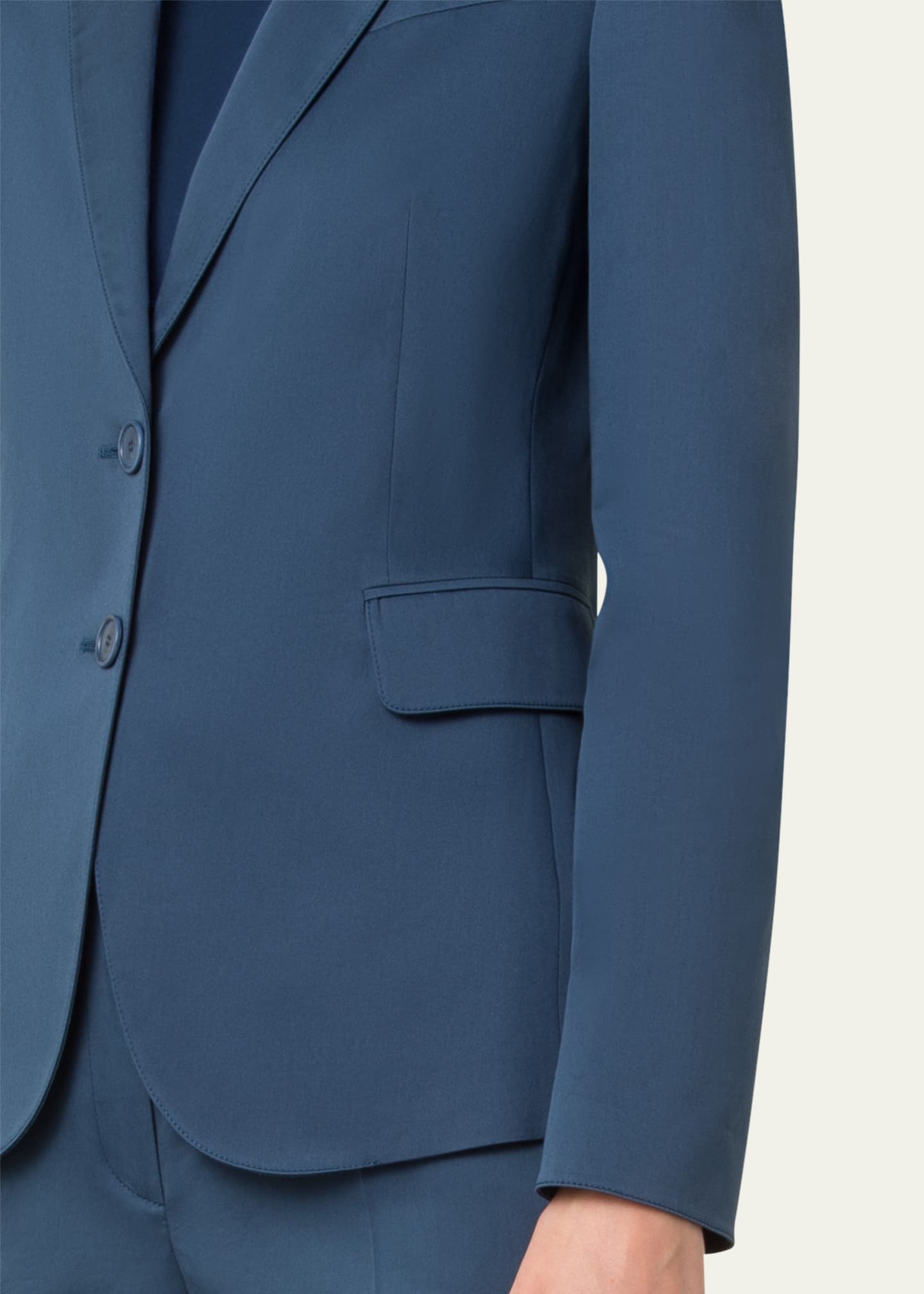Akris punto Two-Button Washed Cotton Satin Blazer Image 5 of 5
