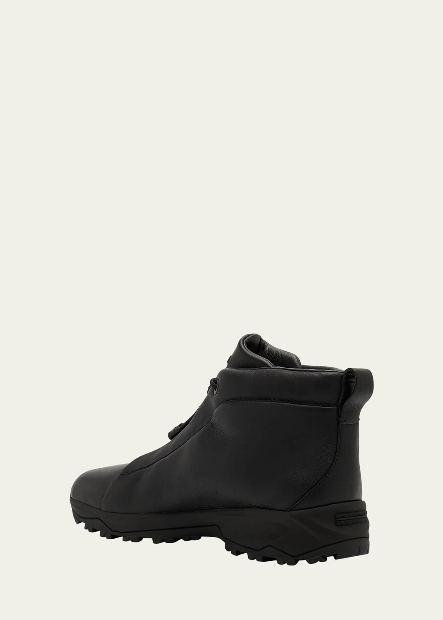 ZEGNA Men's Triple Stitch Leather High-Top Sneakers Image 2 of 3