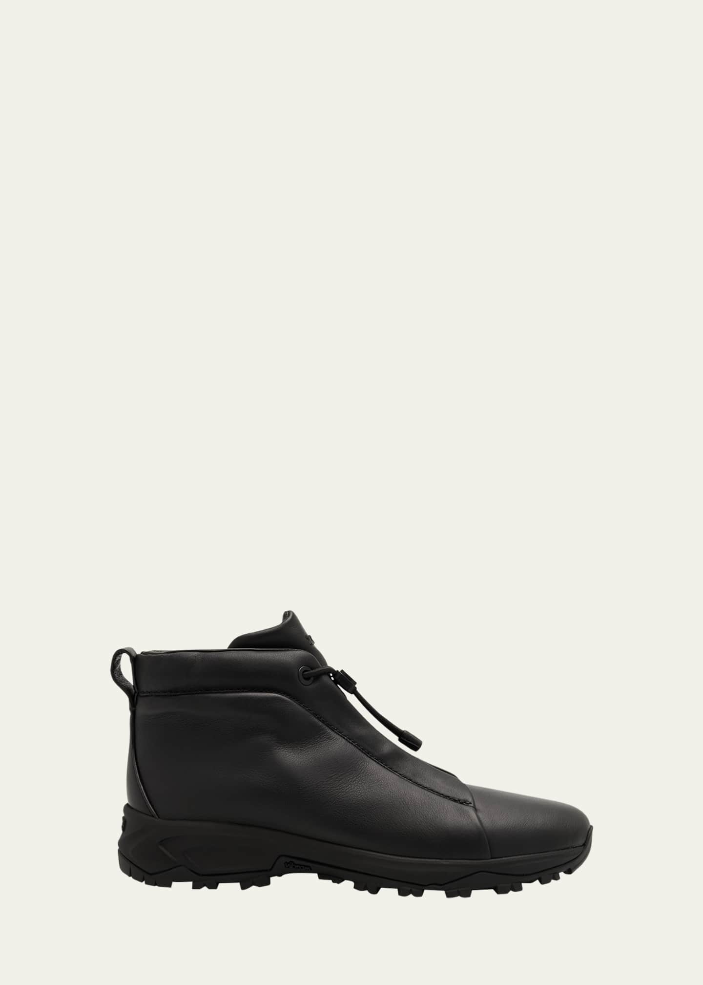 ZEGNA Men's Triple Stitch Leather High-Top Sneakers Image 1 of 3
