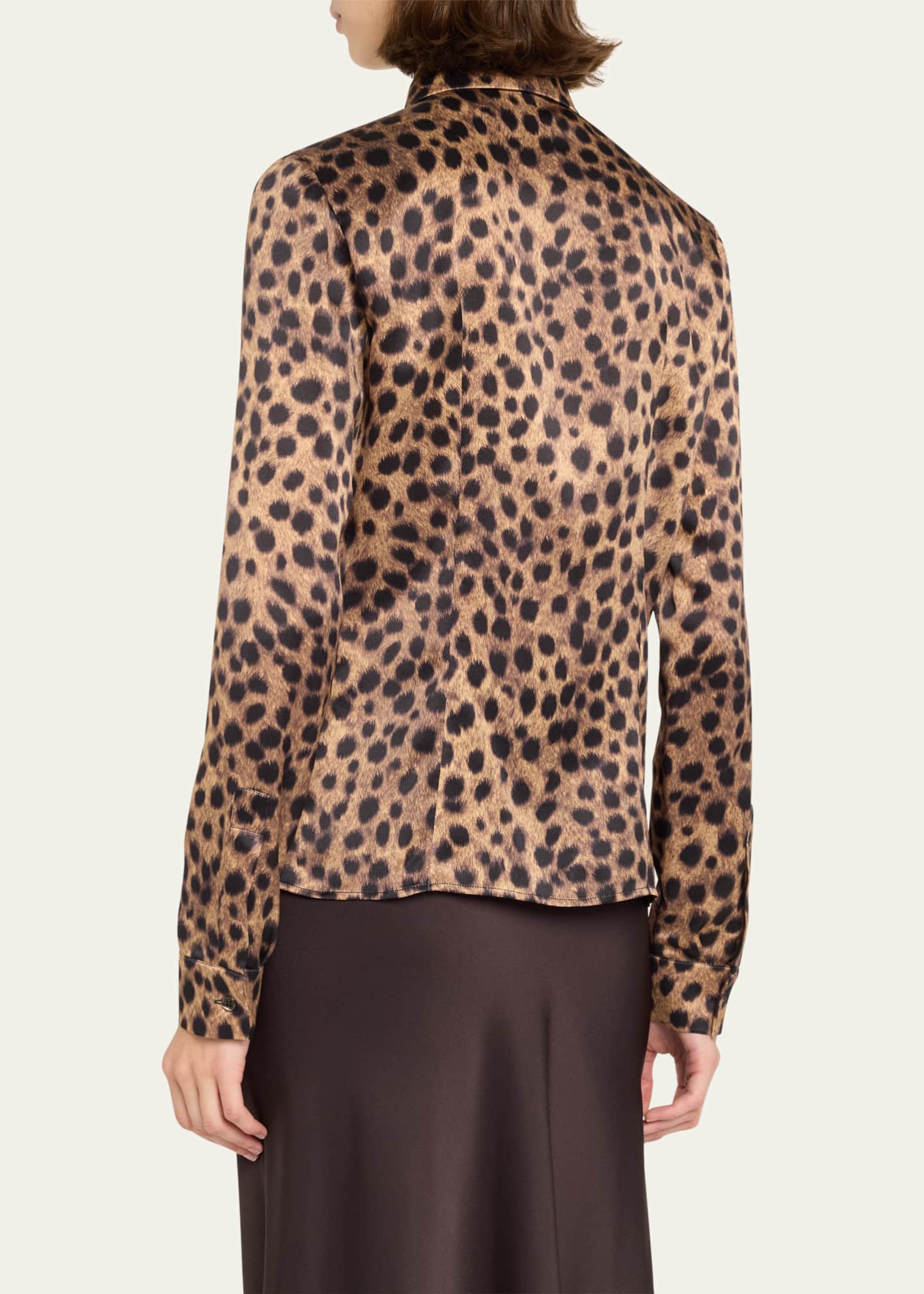 Michael Kors Collection Hansen Printed Silk Button-Front Shirt Image 3 of 5
