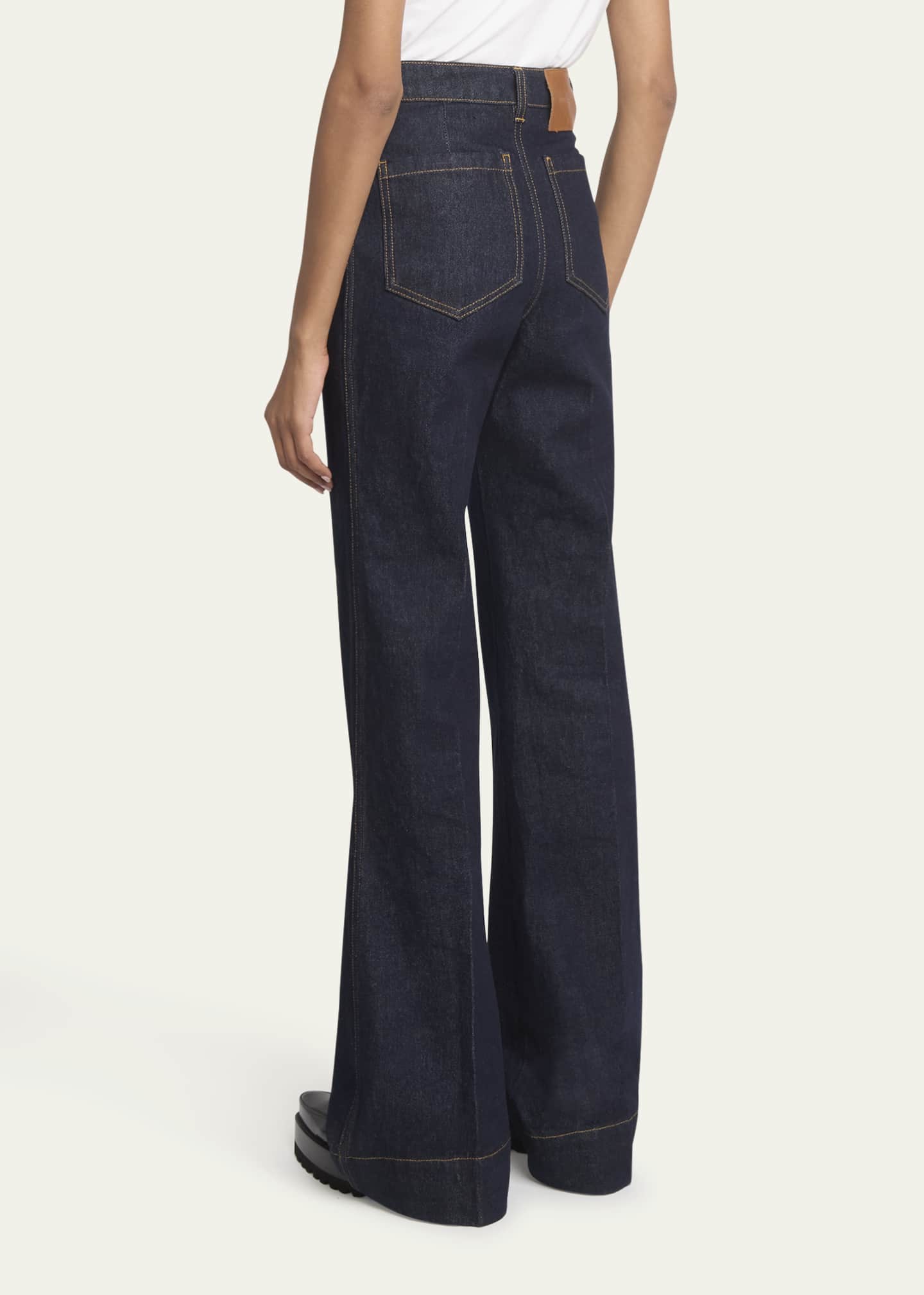 Victoria Beckham Alina Patch-Pocket Flared Jeans Image 3 of 5