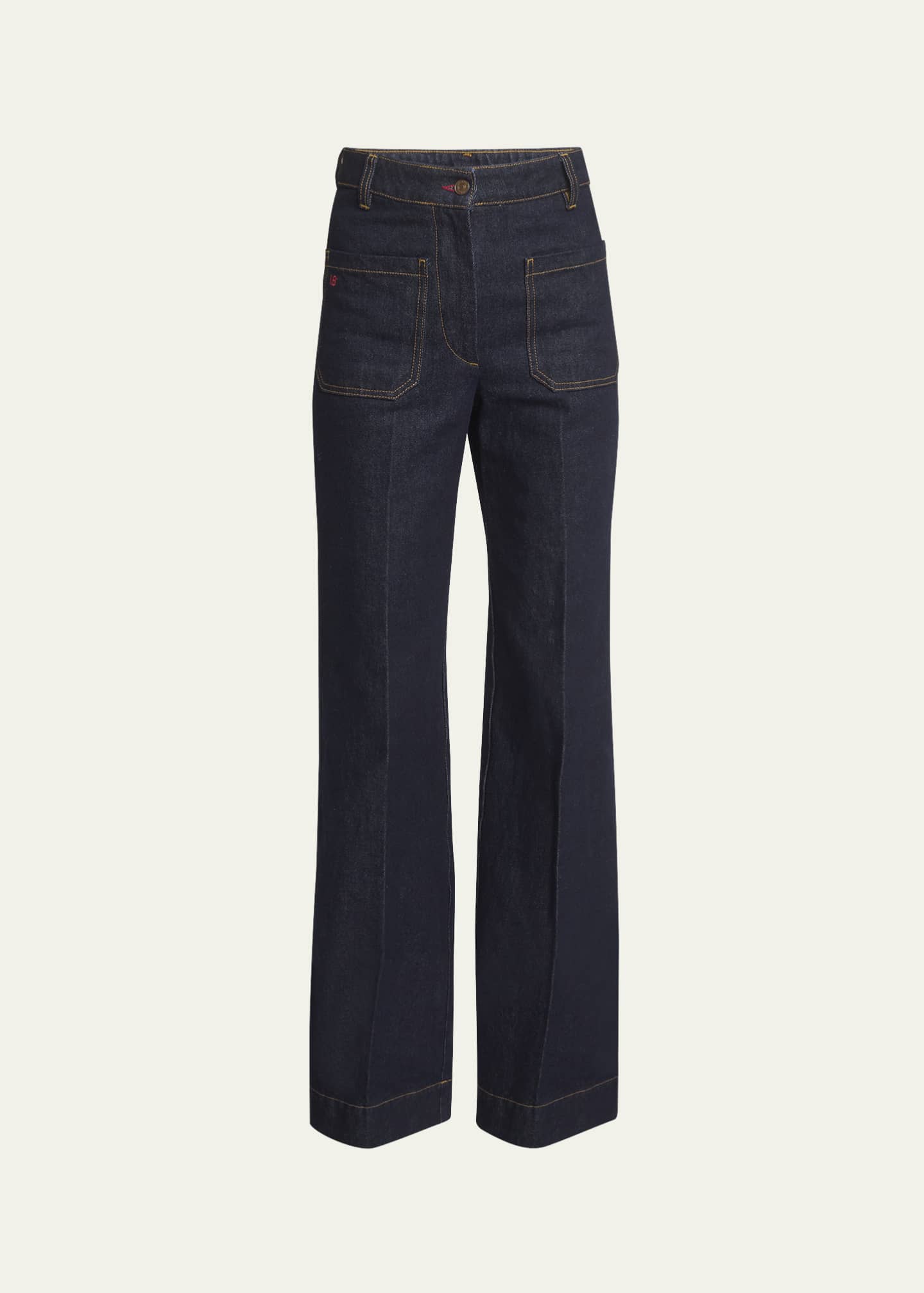 Victoria Beckham Alina Patch-Pocket Flared Jeans Image 1 of 5