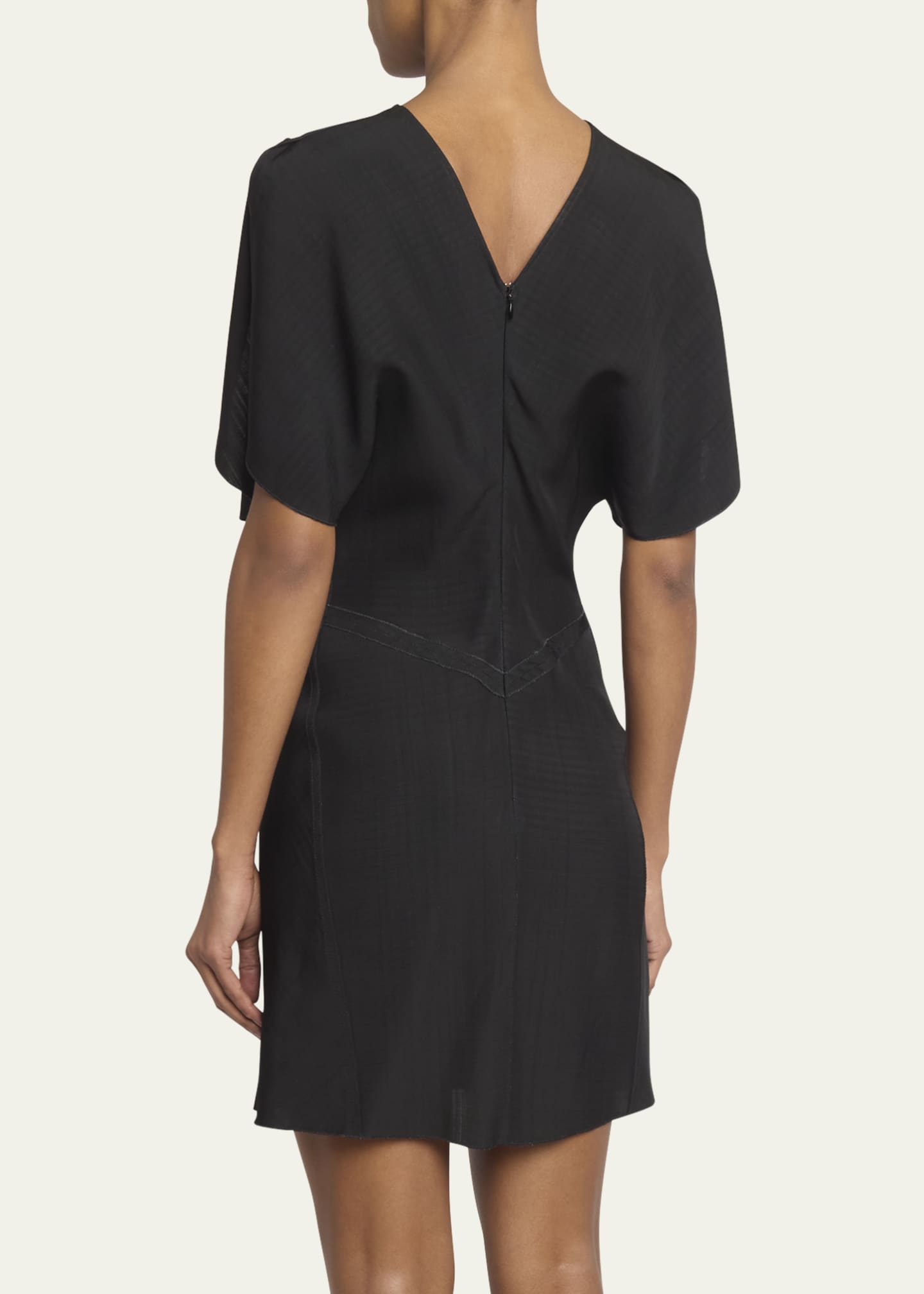 Victoria Beckham Gathered-Waist Short-Sleeve Mini Dress Image 3 of 5