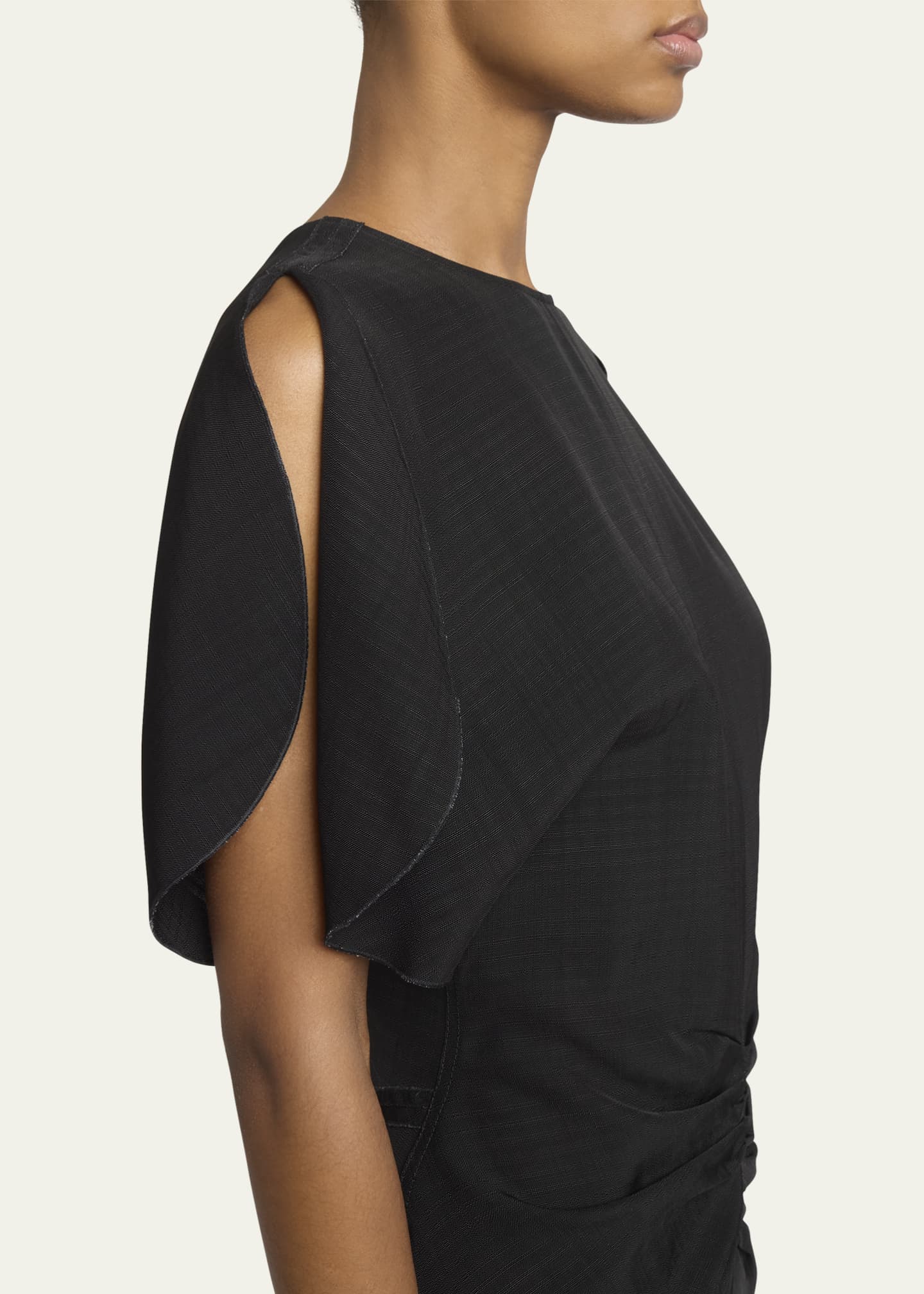 Victoria Beckham Gathered-Waist Short-Sleeve Mini Dress Image 5 of 5