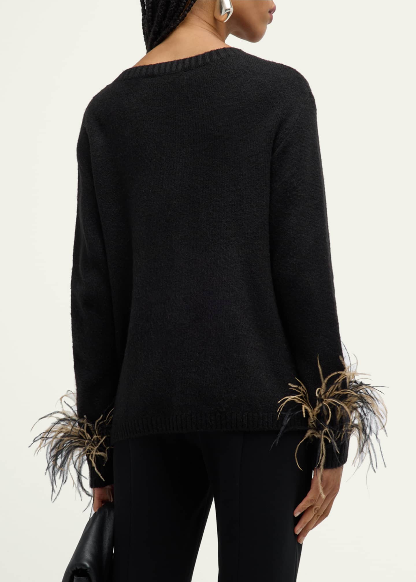 Cinq a Sept Dreama Marnie Feathered-Cuff Cardigan - Bergdorf