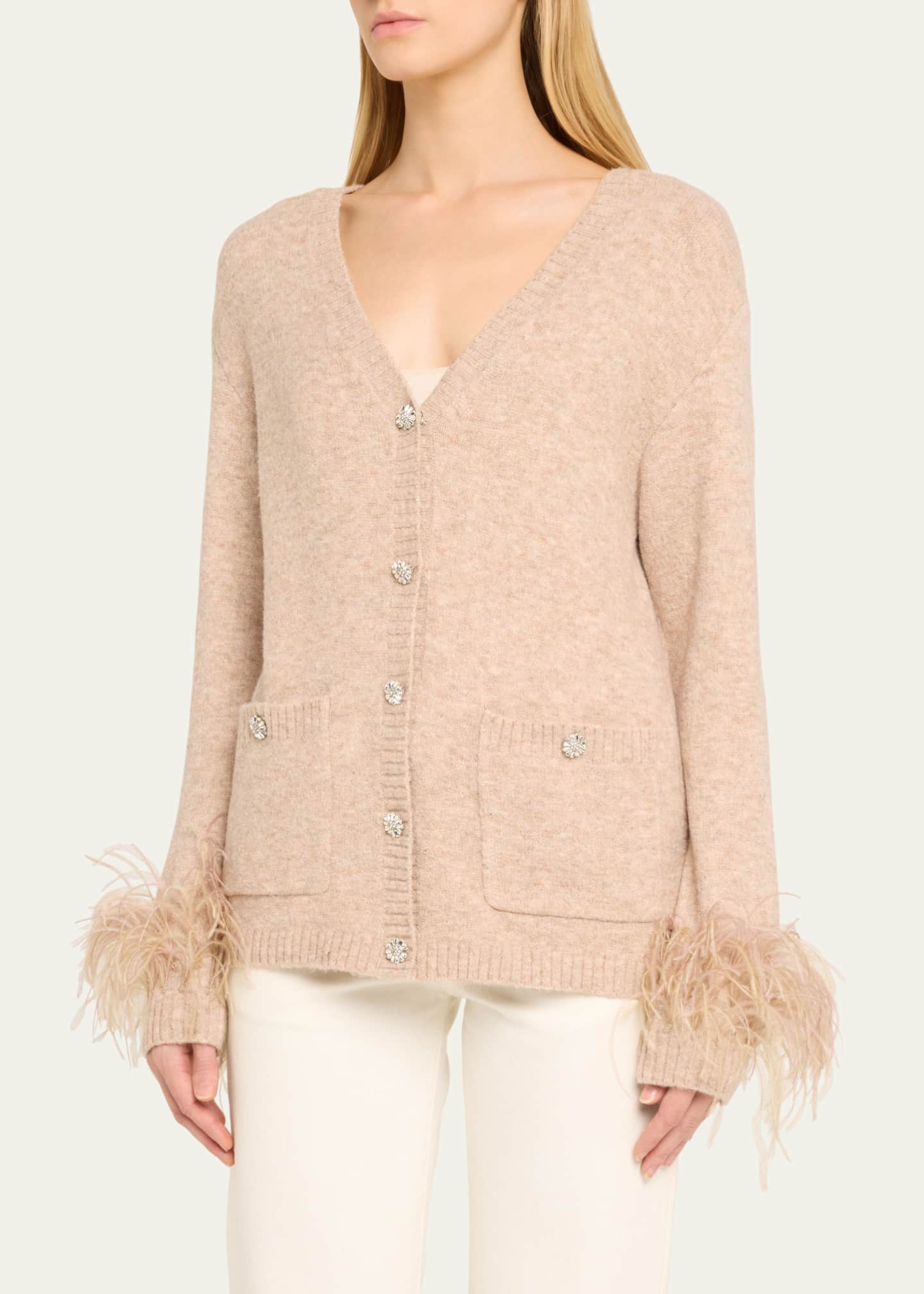 Allura Cardigan Light Heather Grey/Clear - Cinq à Sept