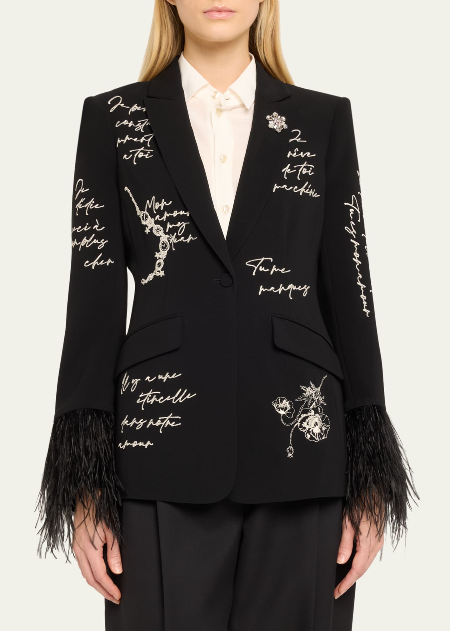 Cinq a sept feather jacket clearance
