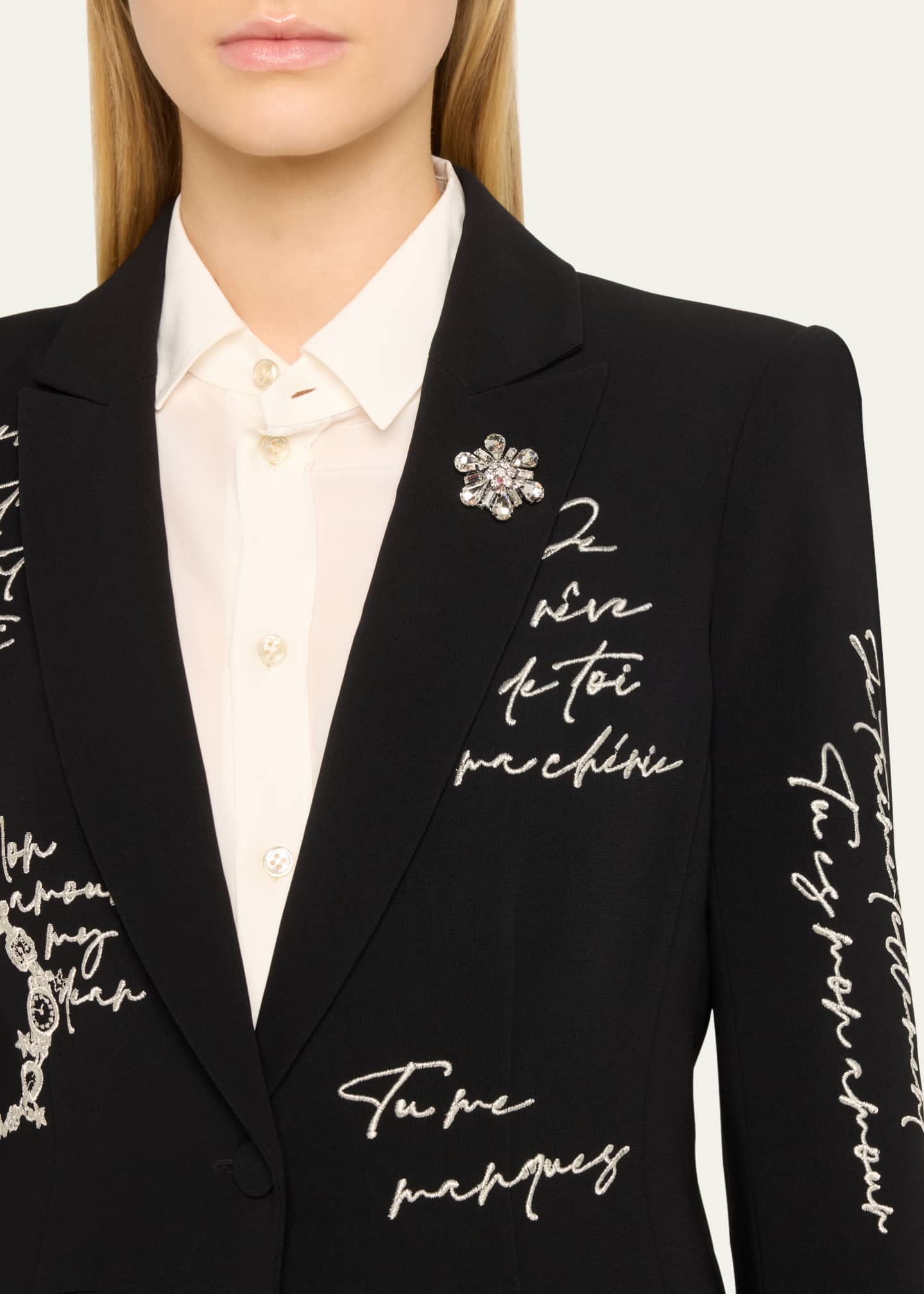 Cinq a Sept Love Letter Feather Cuff Cheyenne Blazer