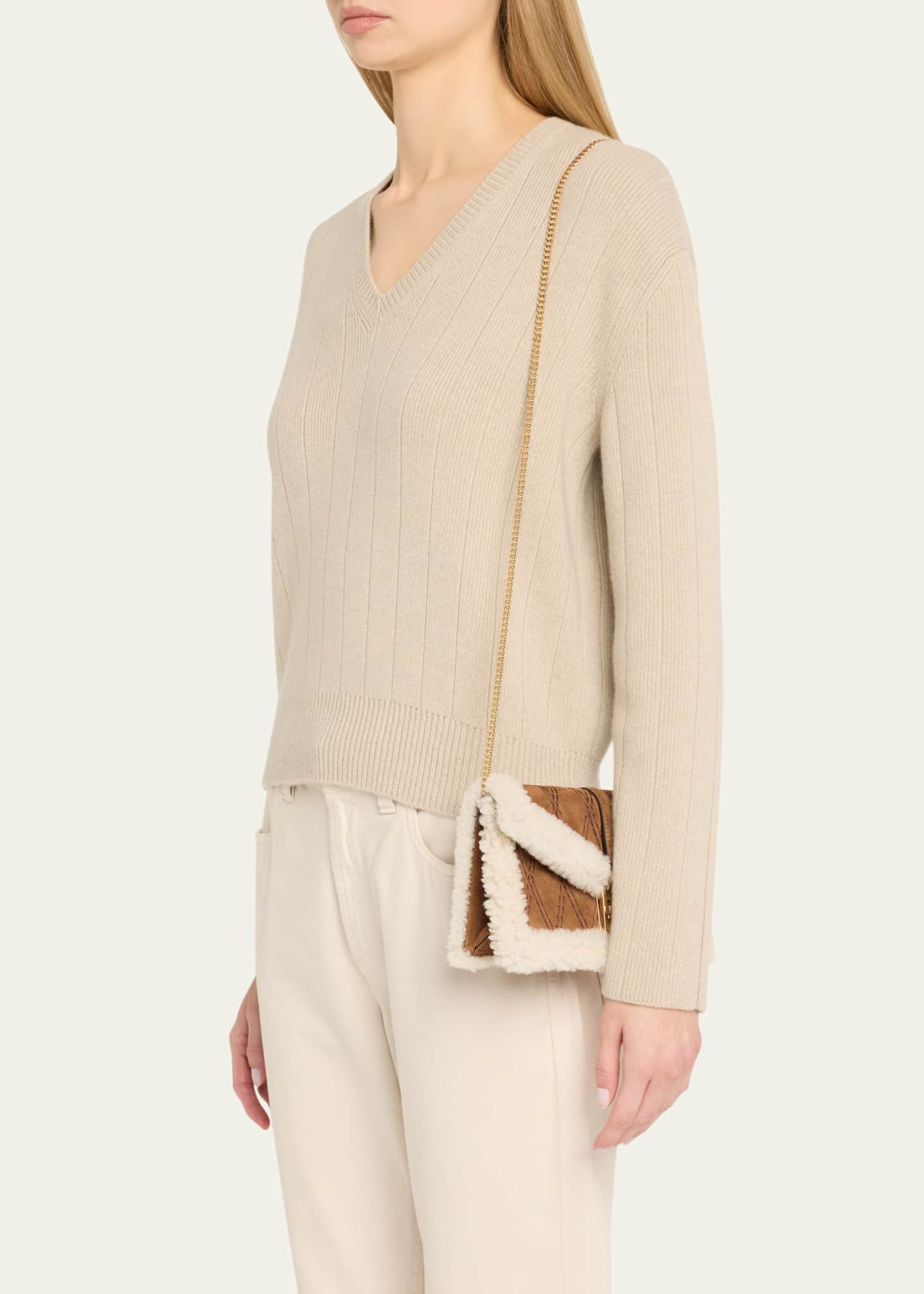 Stuart Weitzman Milan Sheep Shearling Fur Clutch Bag Image 2 of 6