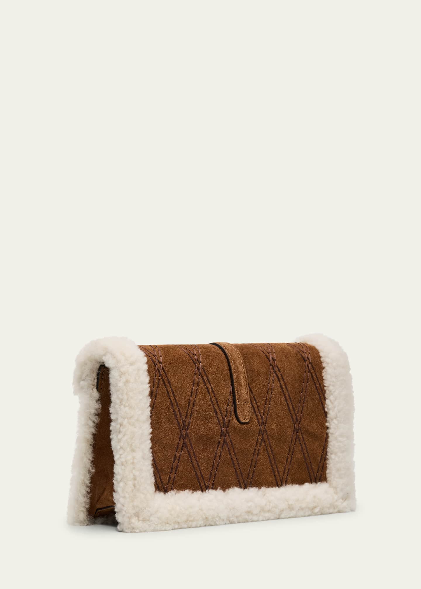 Stuart Weitzman Milan Sheep Shearling Fur Clutch Bag Image 3 of 6