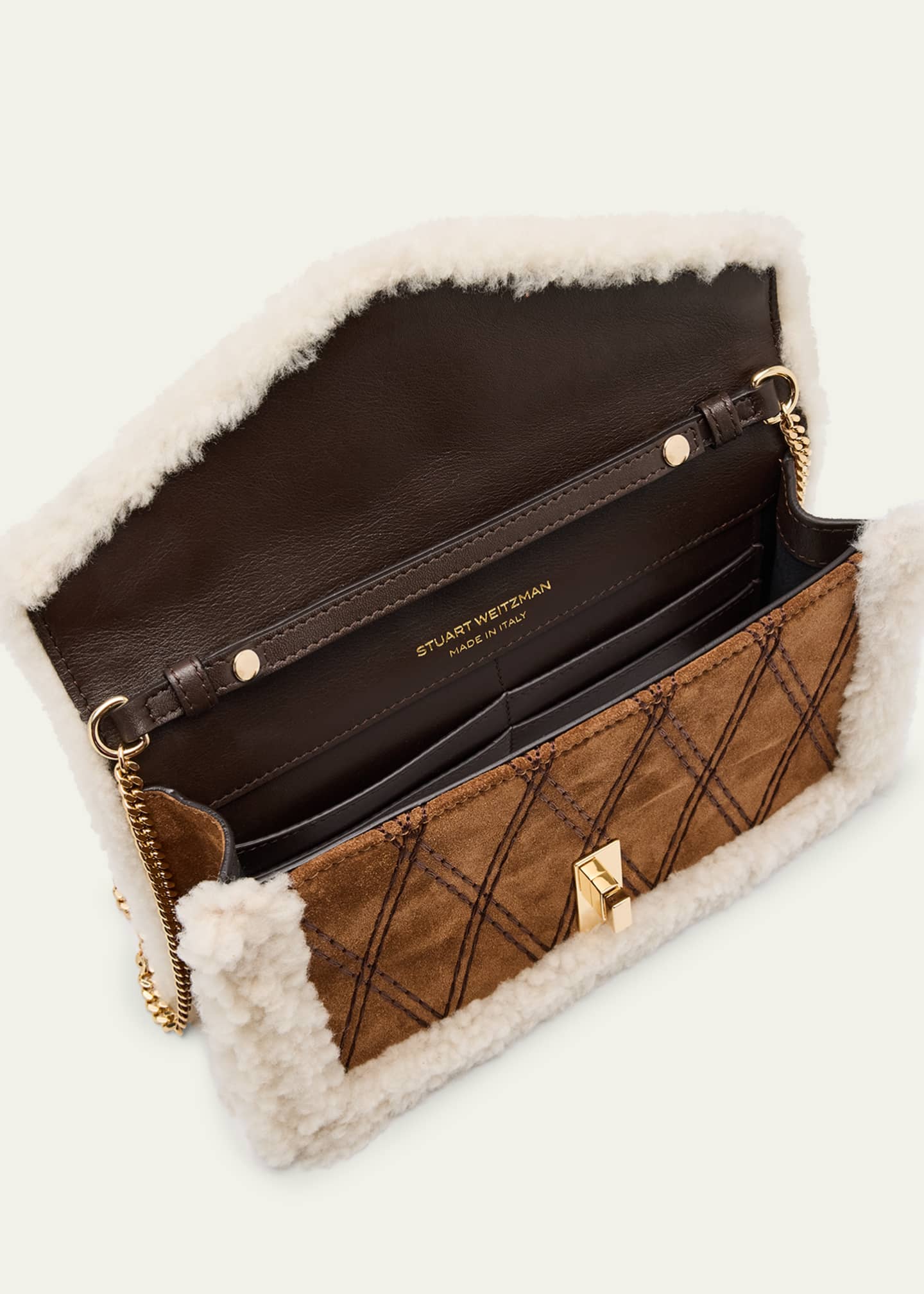Stuart Weitzman Milan Sheep Shearling Fur Clutch Bag Image 4 of 6