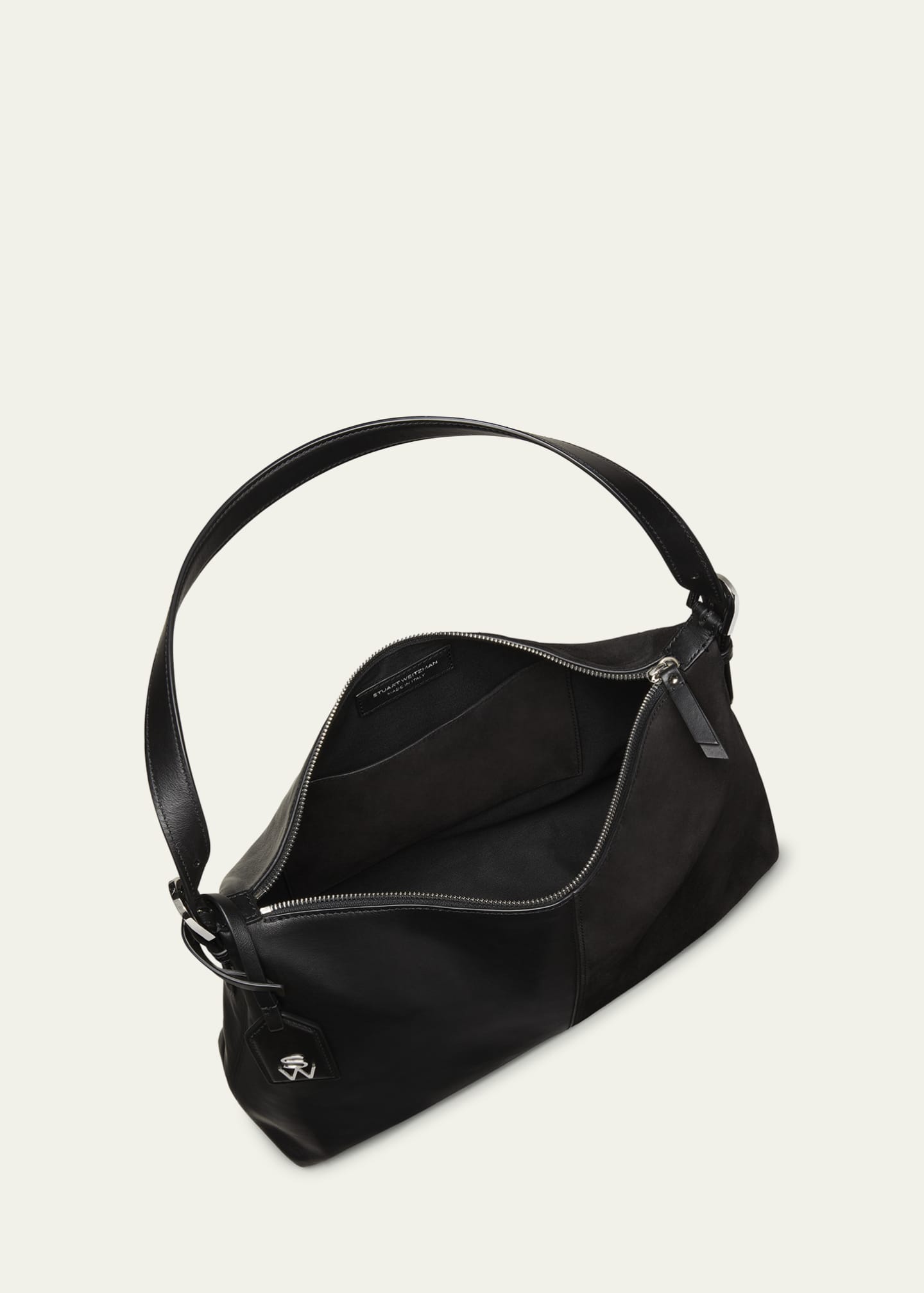 Stuart Weitzman 5050 Suede & Leather Shoulder Bag Image 3 of 4