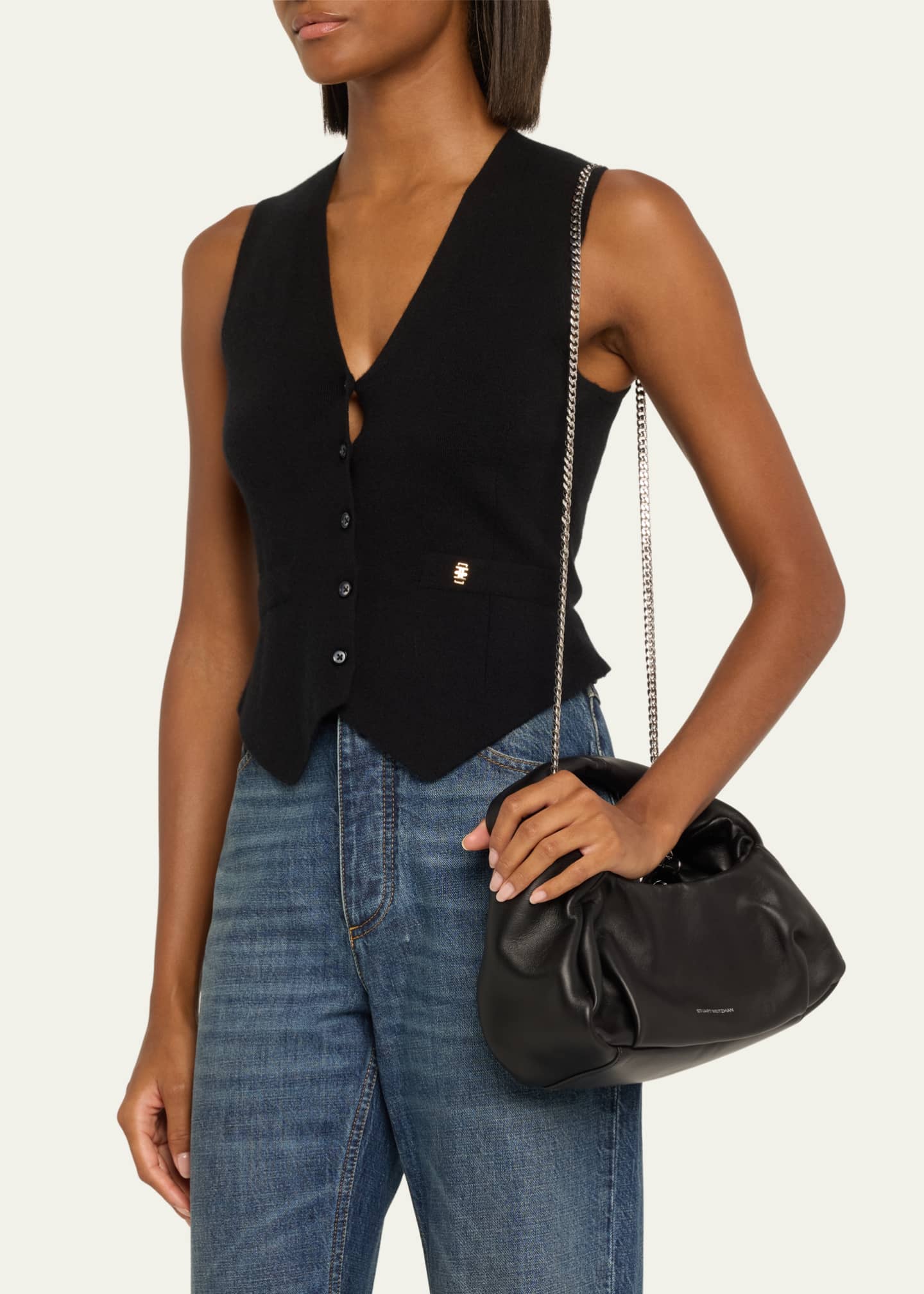 Stuart Weitzman The Moda Mini Leather Hobo Bag Image 2 of 6