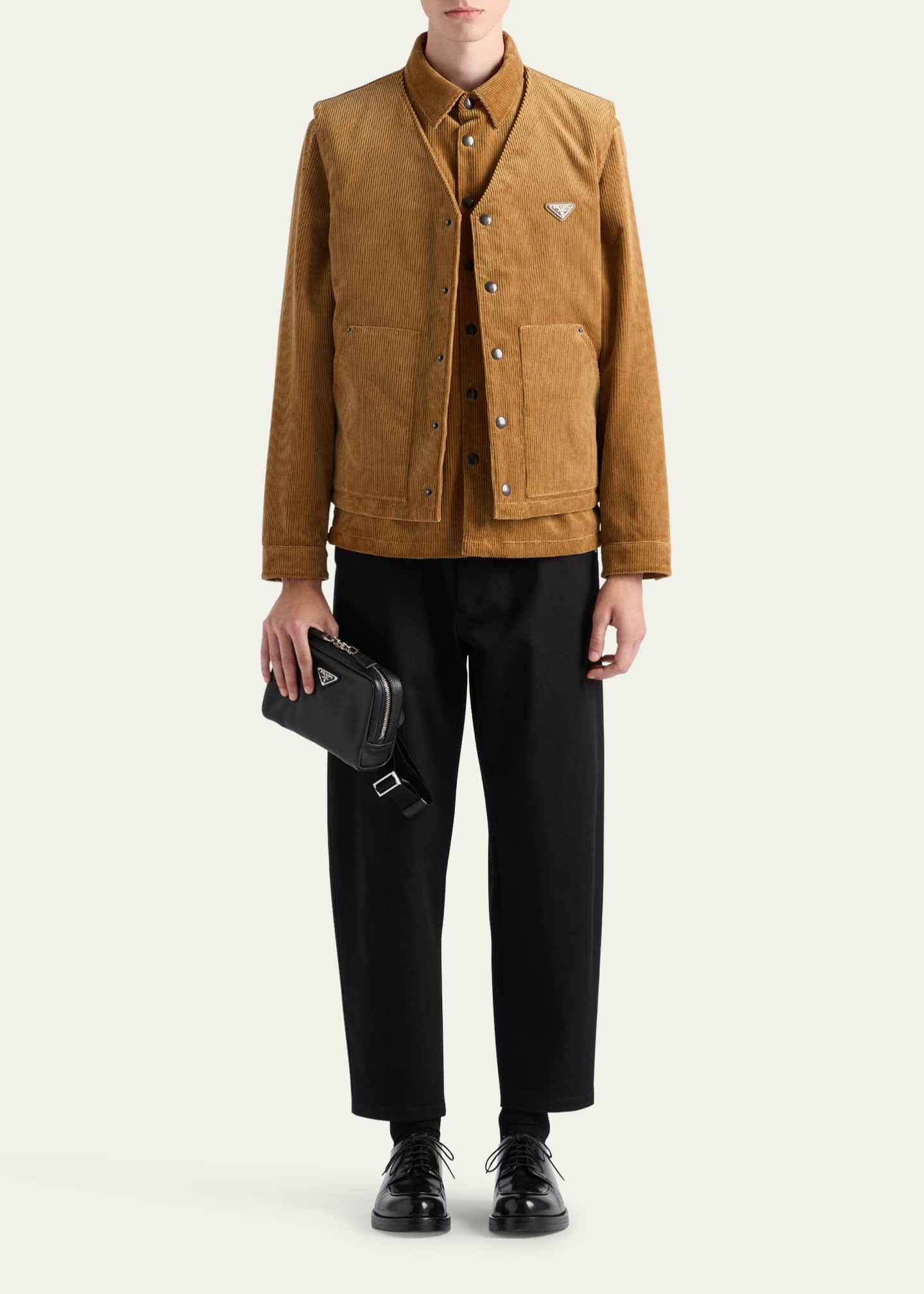 Prada Men's Cropped Drill Pants Image 2 of 5
