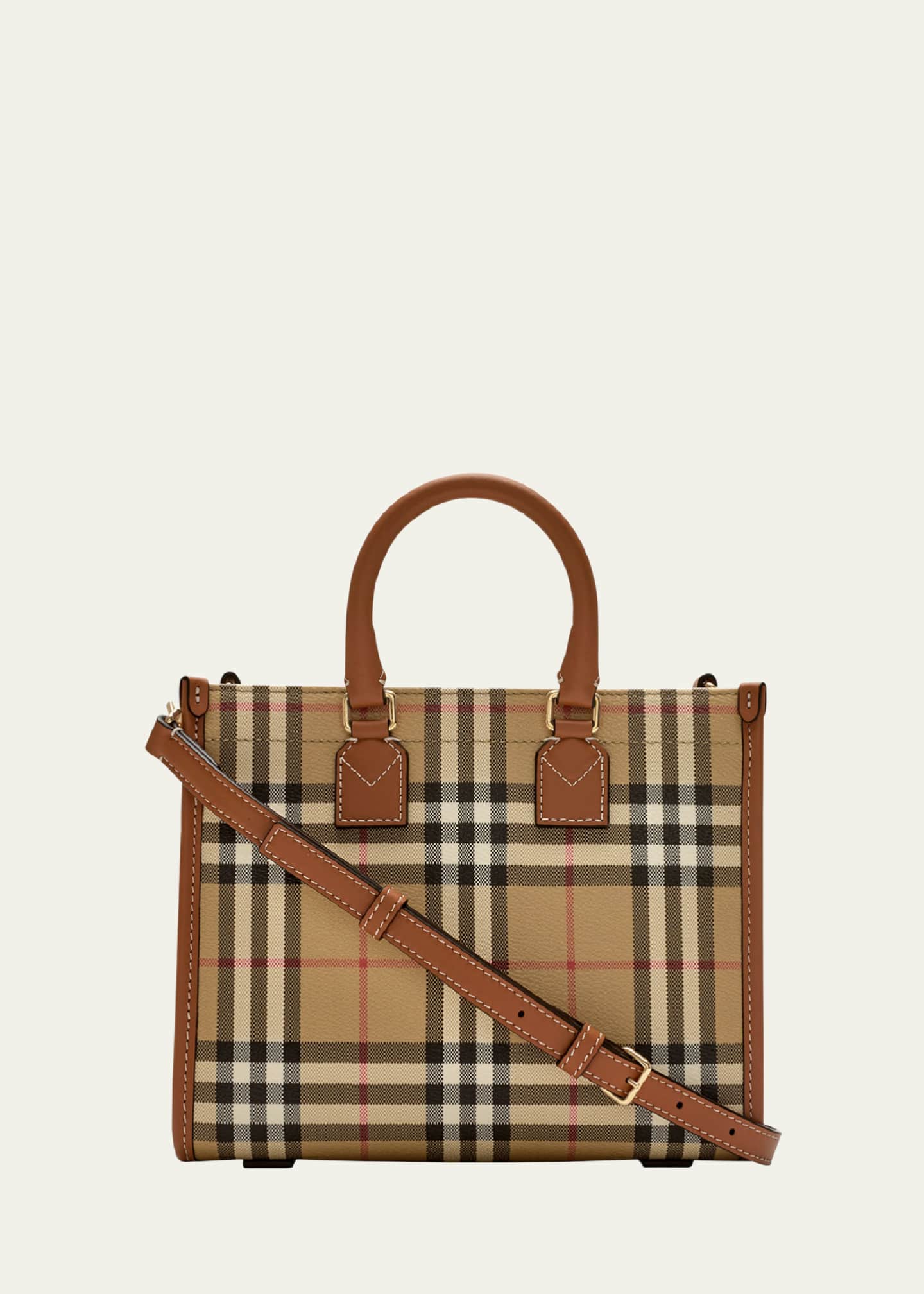 Burberry check tote hot sale
