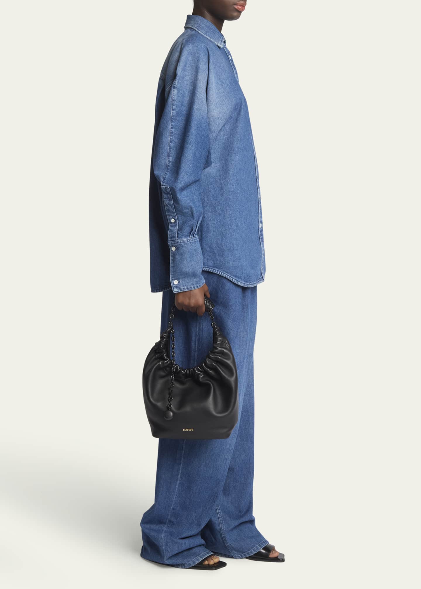 Loewe Squeeze Small Napa Leather Hobo Bag Image 4 of 4