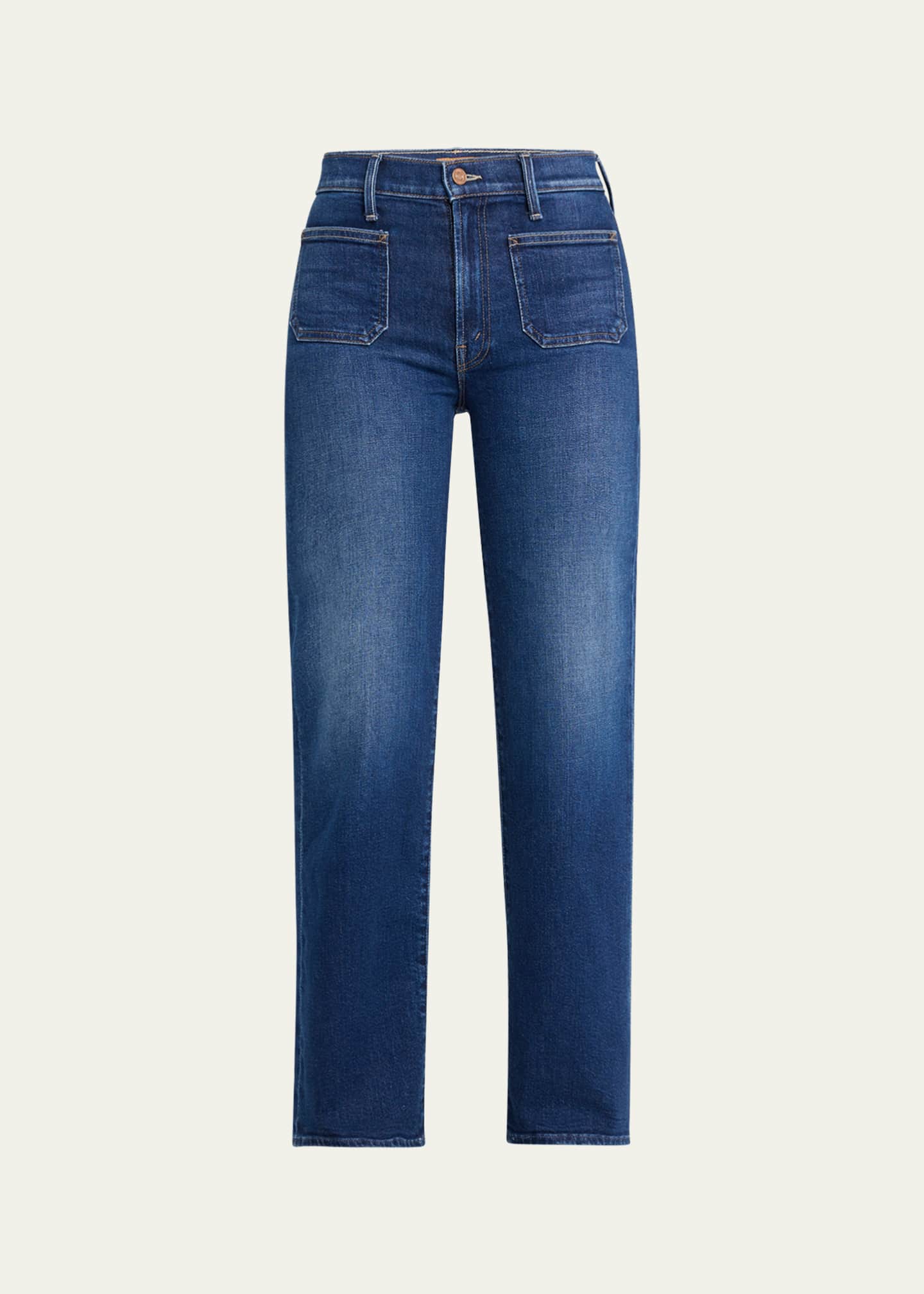 MOTHER Lil' Patch Pocket Rambler Zip Sneak Jeans - Bergdorf Goodman