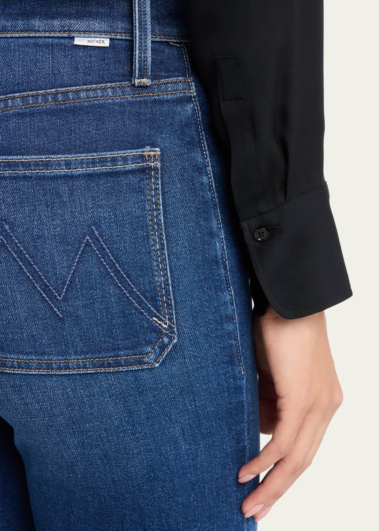 MOTHER Lil' Patch Pocket Rambler Zip Sneak Jeans - Bergdorf Goodman