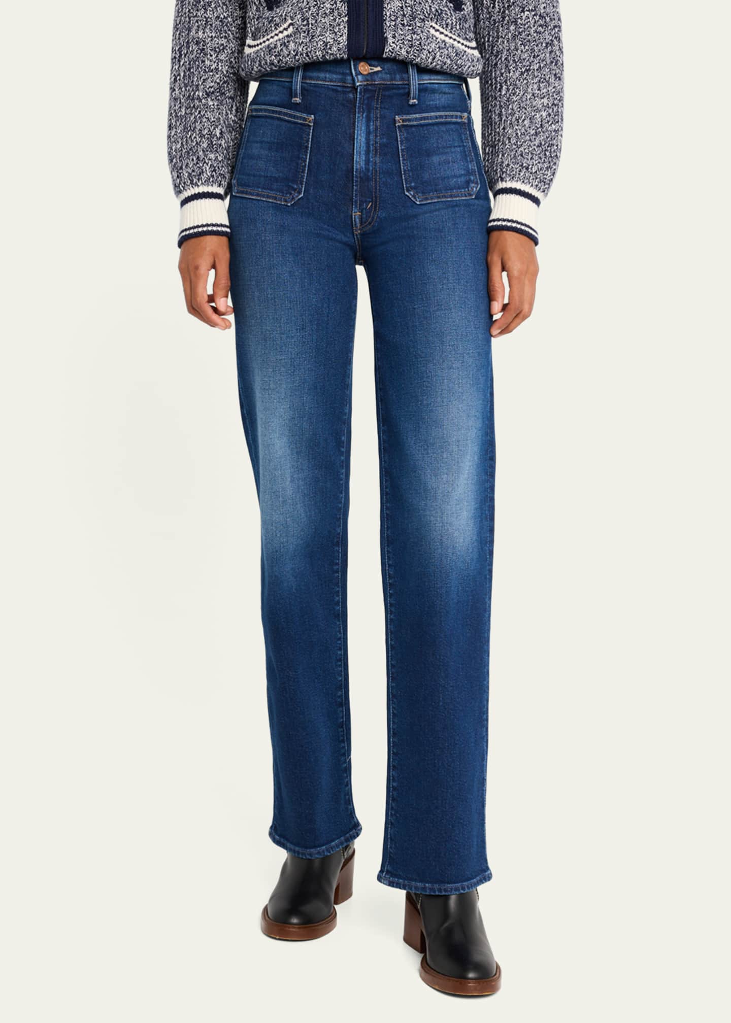 MOTHER The Patch Pocket Rambler Zip Sneak Jeans - Bergdorf Goodman