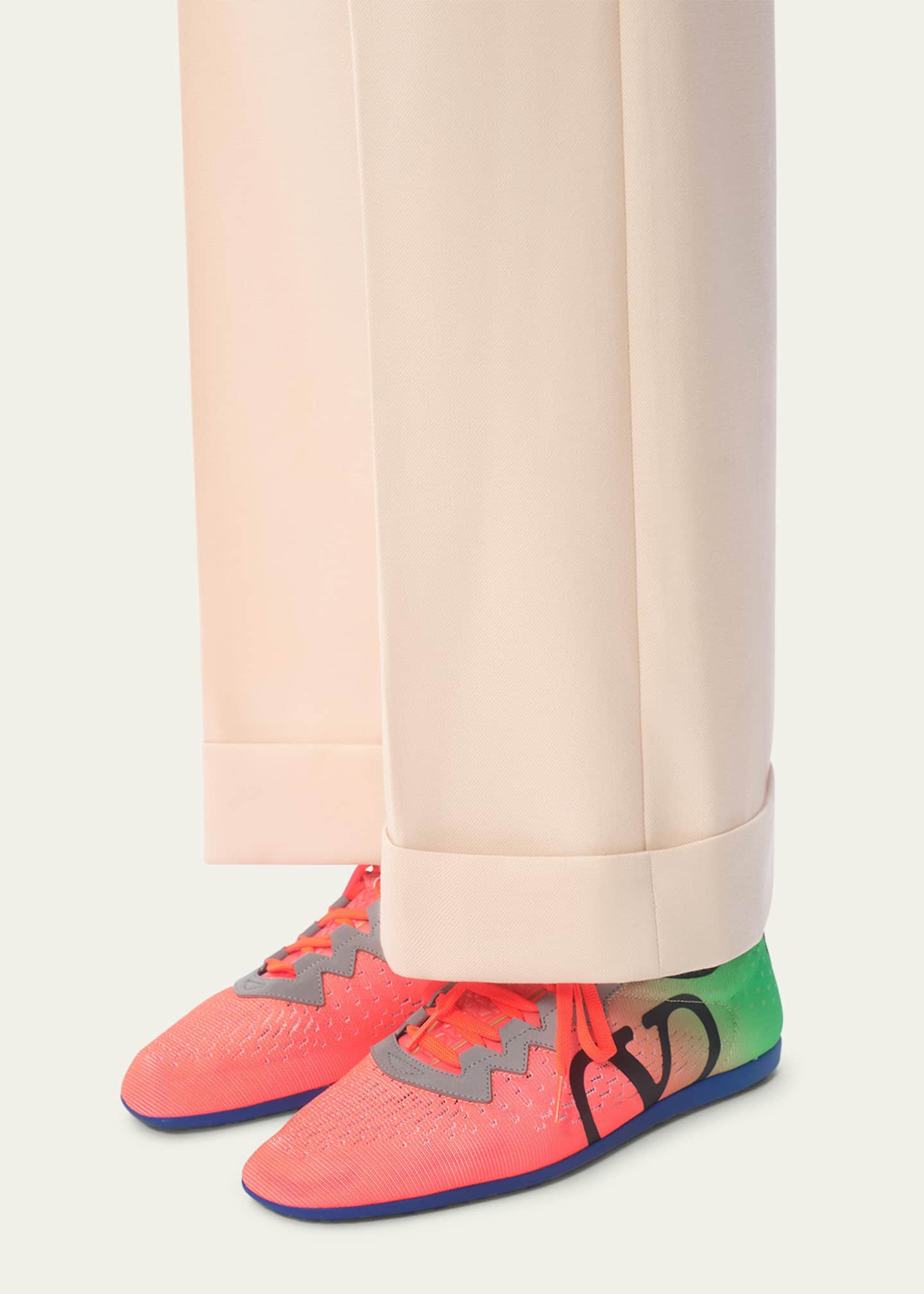 Valentino Garavani Men's Chromathon VLogo Knit Runner Sneakers Image 2 of 3