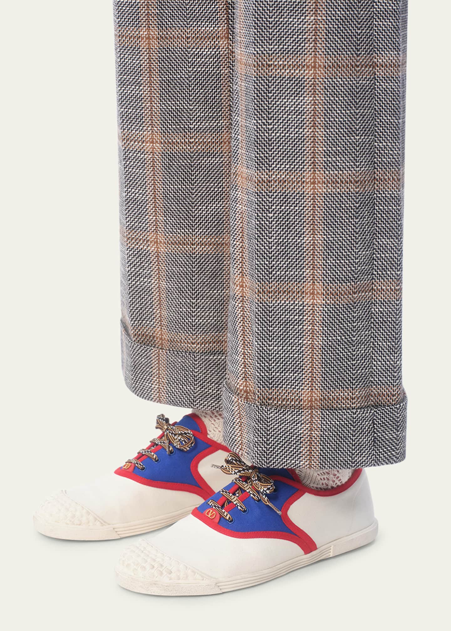 Valentino Garavani Men's Bay By Bay Canvas Low-Top Sneakers Image 2 of 3