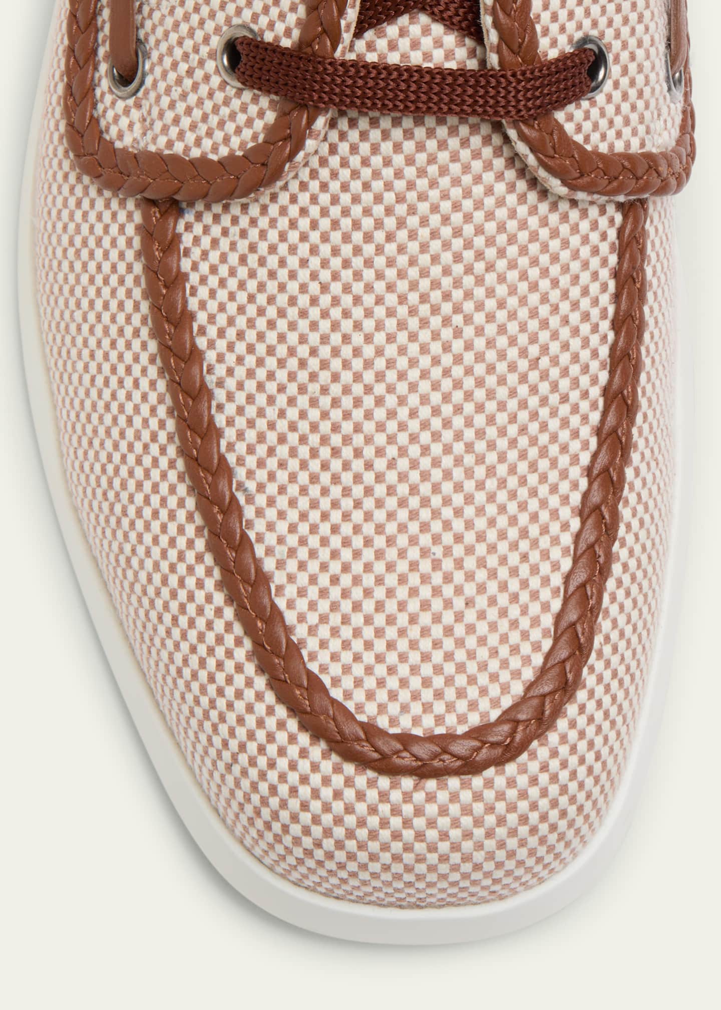 Valentino Garavani Men's Palm Avenue Canvas Boat Shoes Image 5 of 5