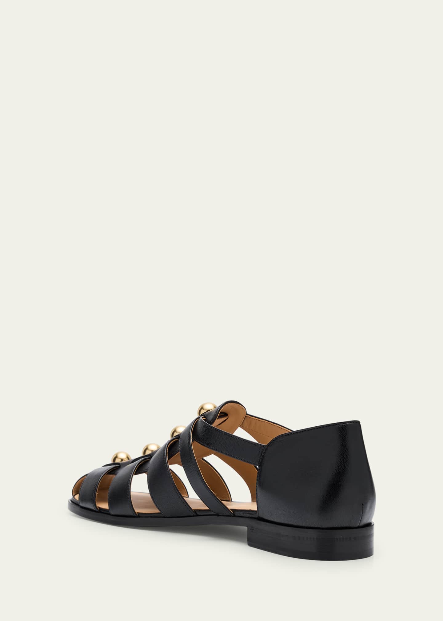 Valentino Garavani Men's Studshield Calfskin Fisherman Sandals Image 4 of 6