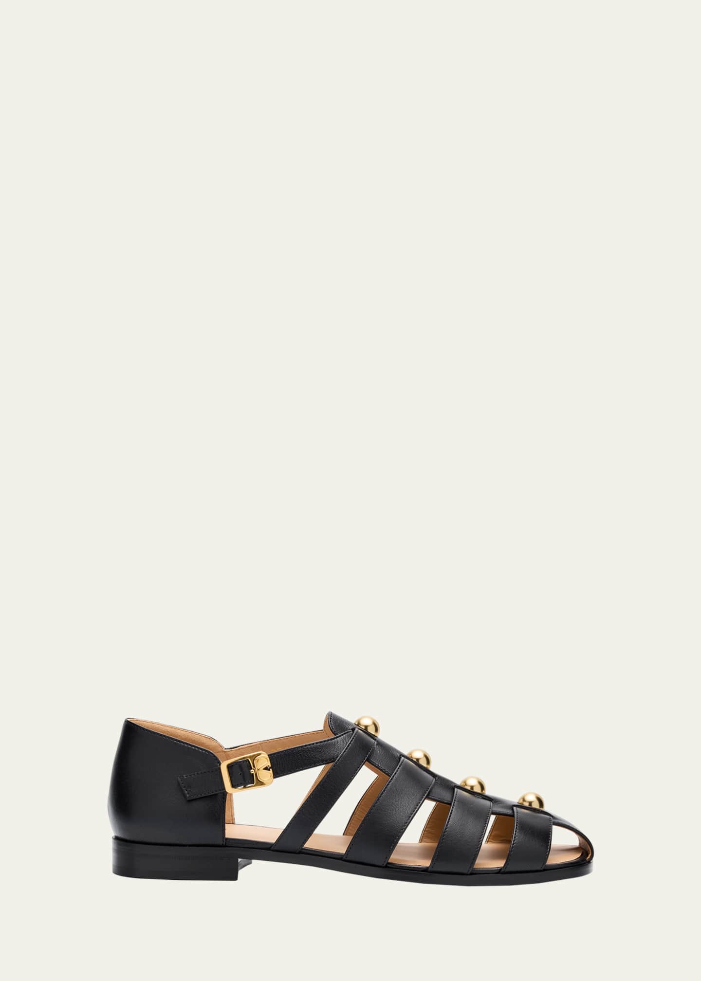 Valentino Garavani Men's Studshield Calfskin Fisherman Sandals Image 1 of 6