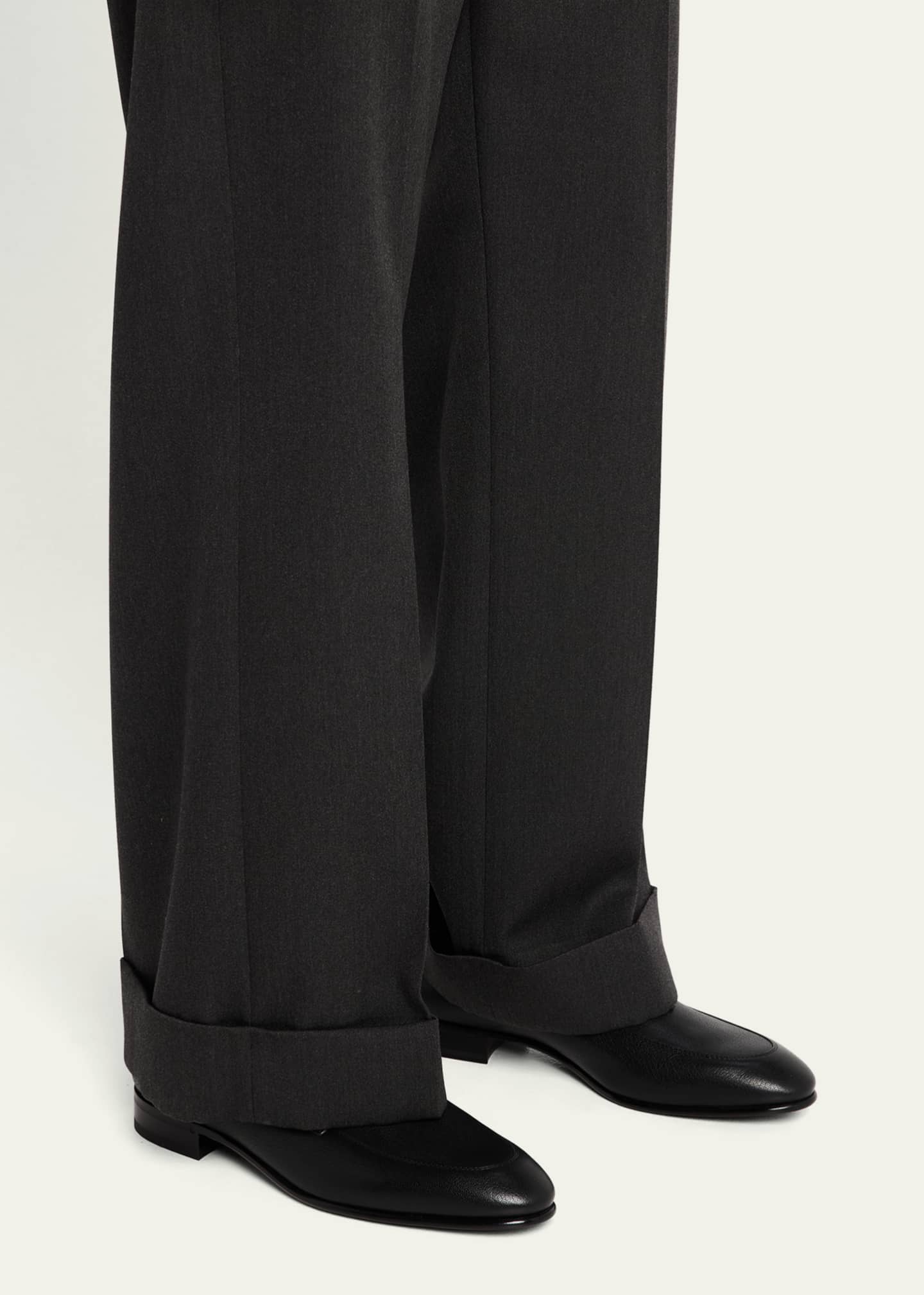 Valentino Garavani Men's VLogo Goatskin Loafers Image 2 of 6