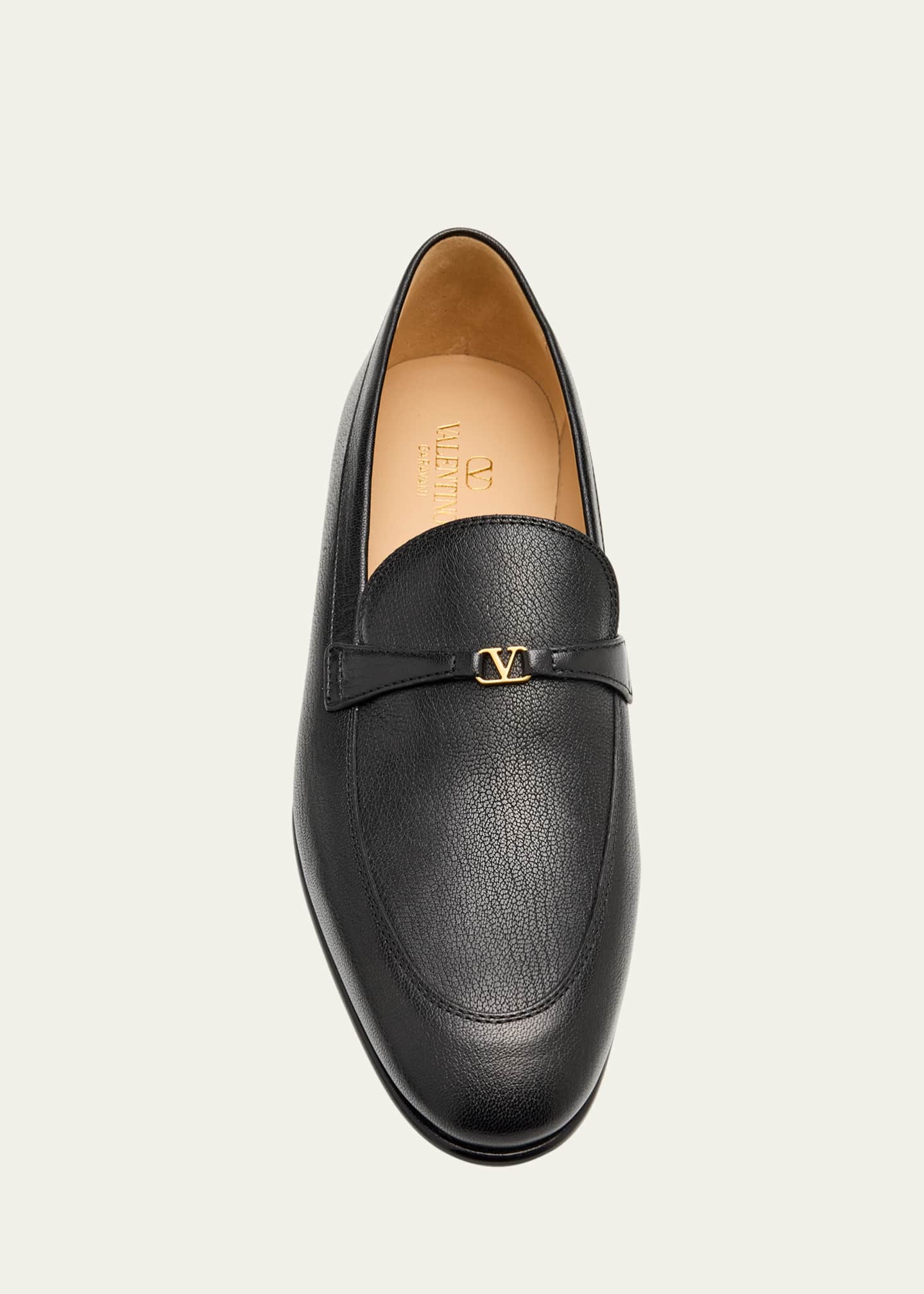 Valentino Garavani Men's VLogo Goatskin Loafers Image 6 of 6
