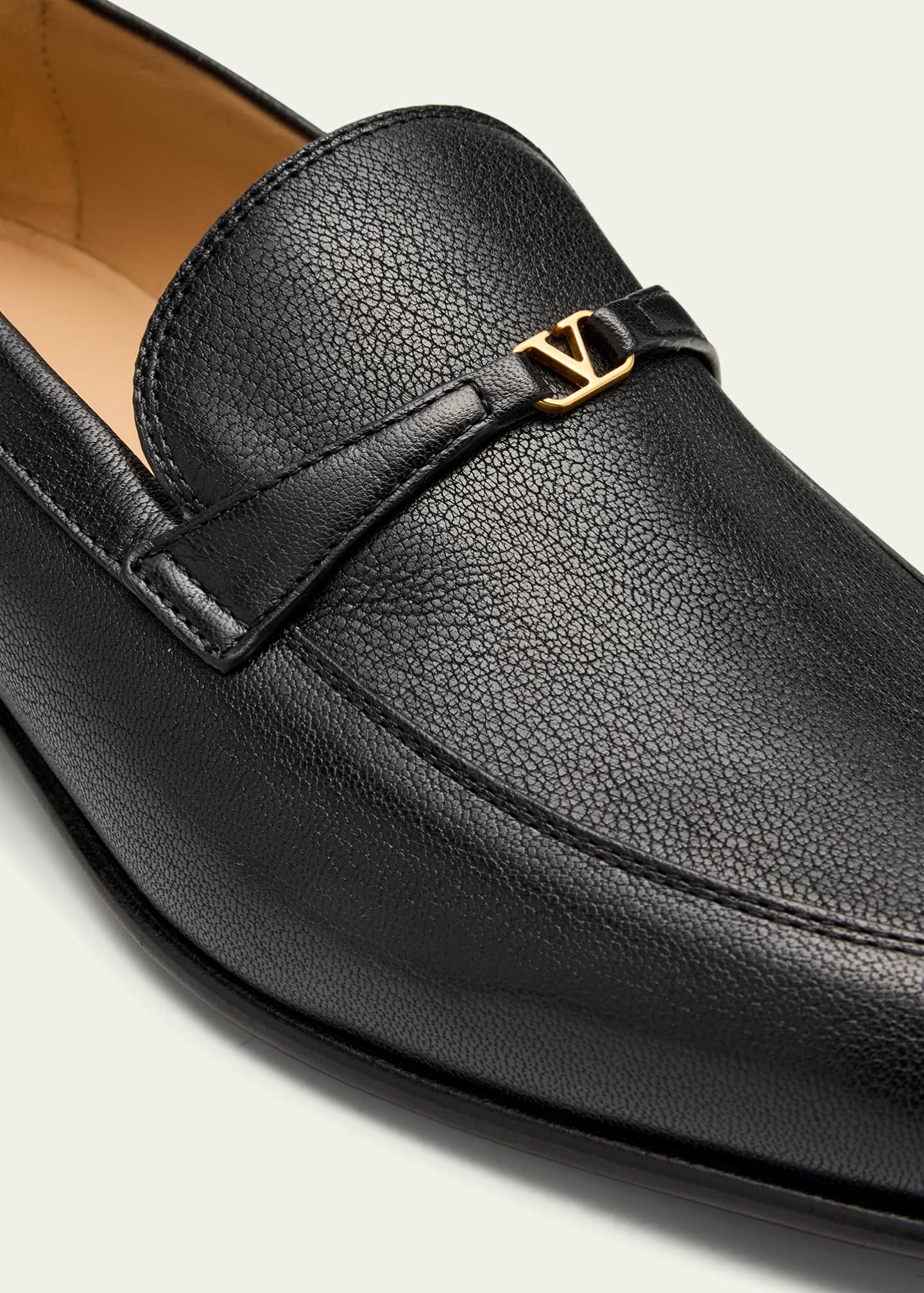 Valentino Garavani Men's VLogo Goatskin Loafers Image 5 of 6