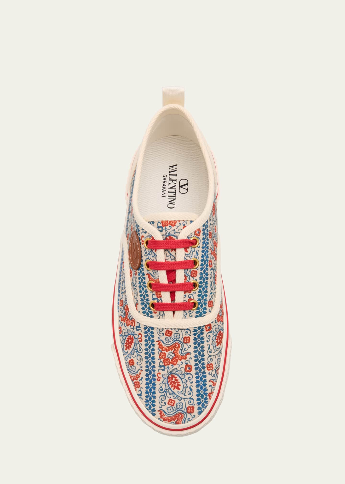 Valentino Garavani Men's Nojoke Printed Canvas Low-Top Sneakers Image 6 of 6