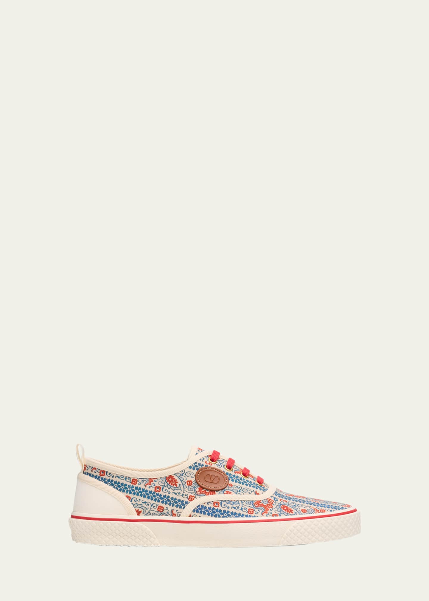 Valentino Garavani Men's Nojoke Printed Canvas Low-Top Sneakers Image 1 of 6